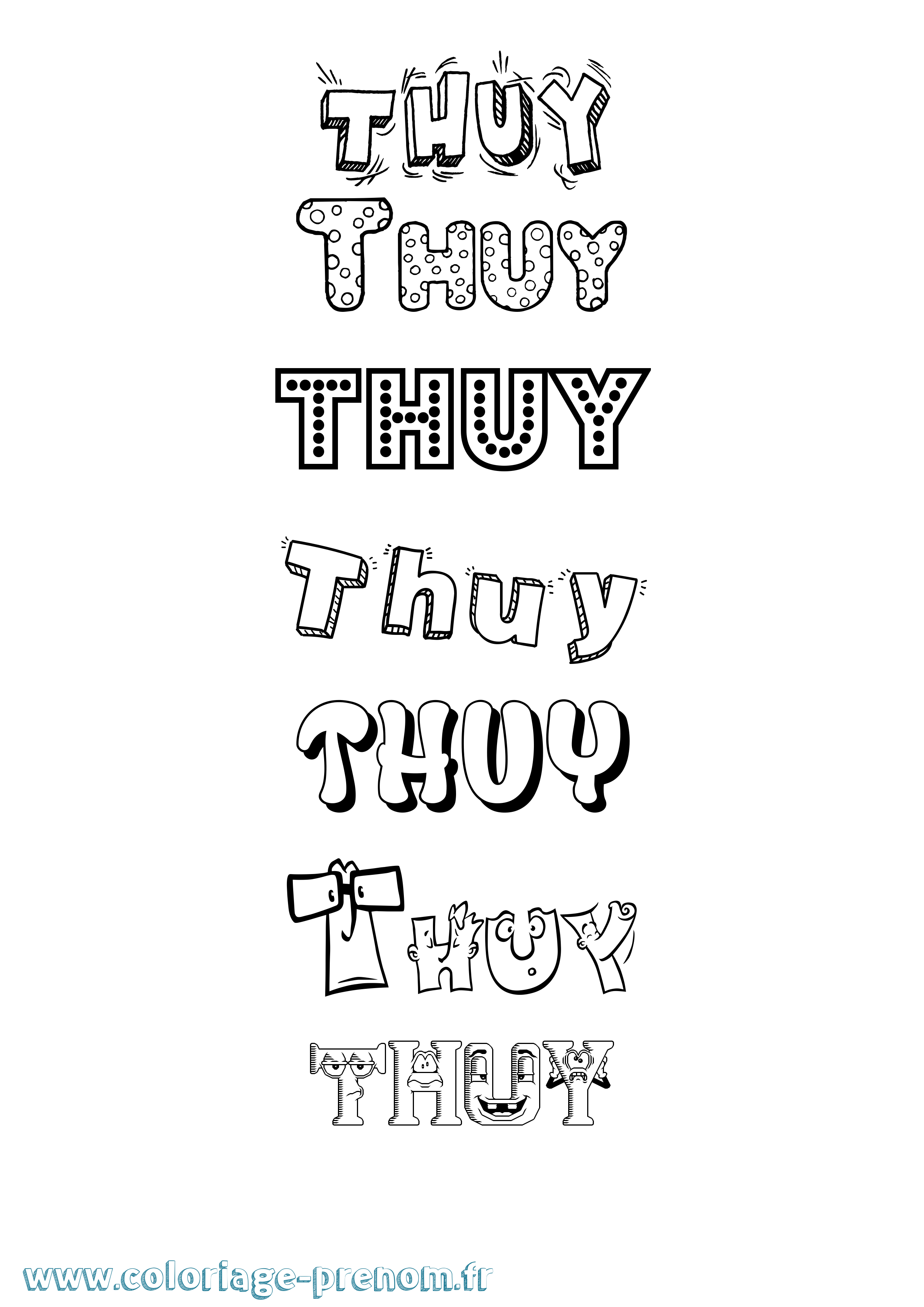 Coloriage Thuy Fun Coloriage prénom Thuy Fun