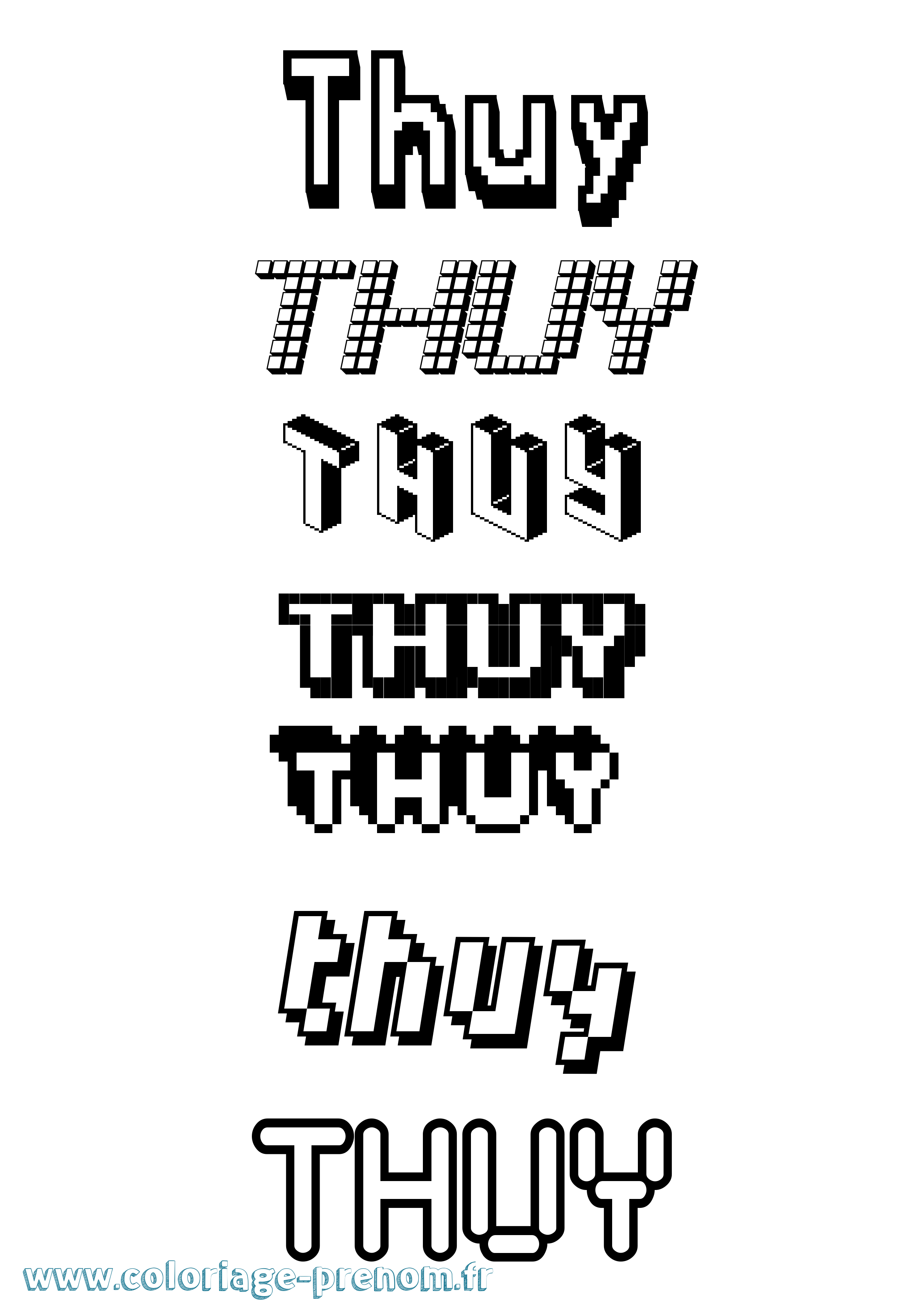 Coloriage Thuy Pixel Coloriage prénom Thuy Pixel