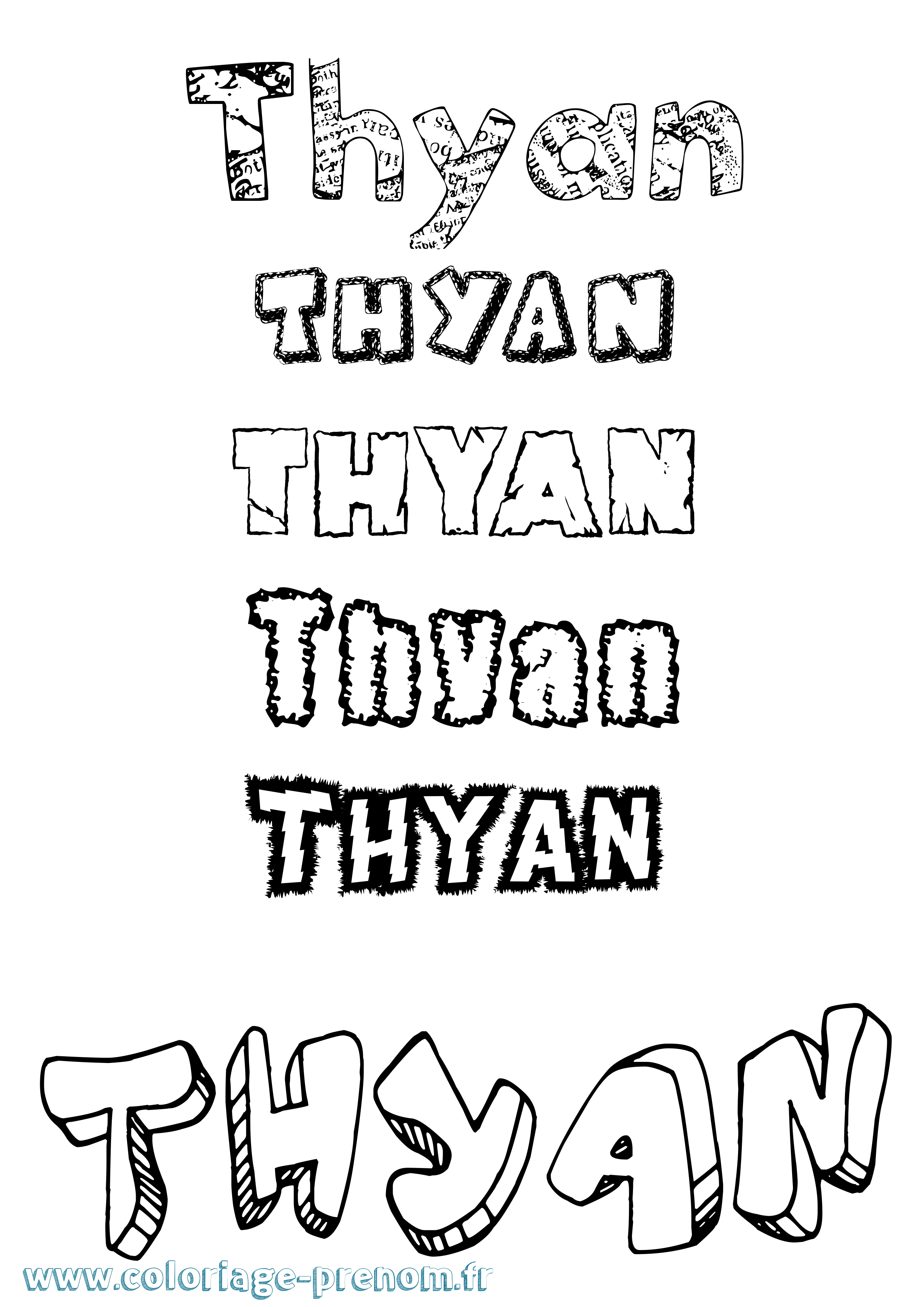 Coloriage Thyan Destructuré Coloriage prénom Thyan Destructuré