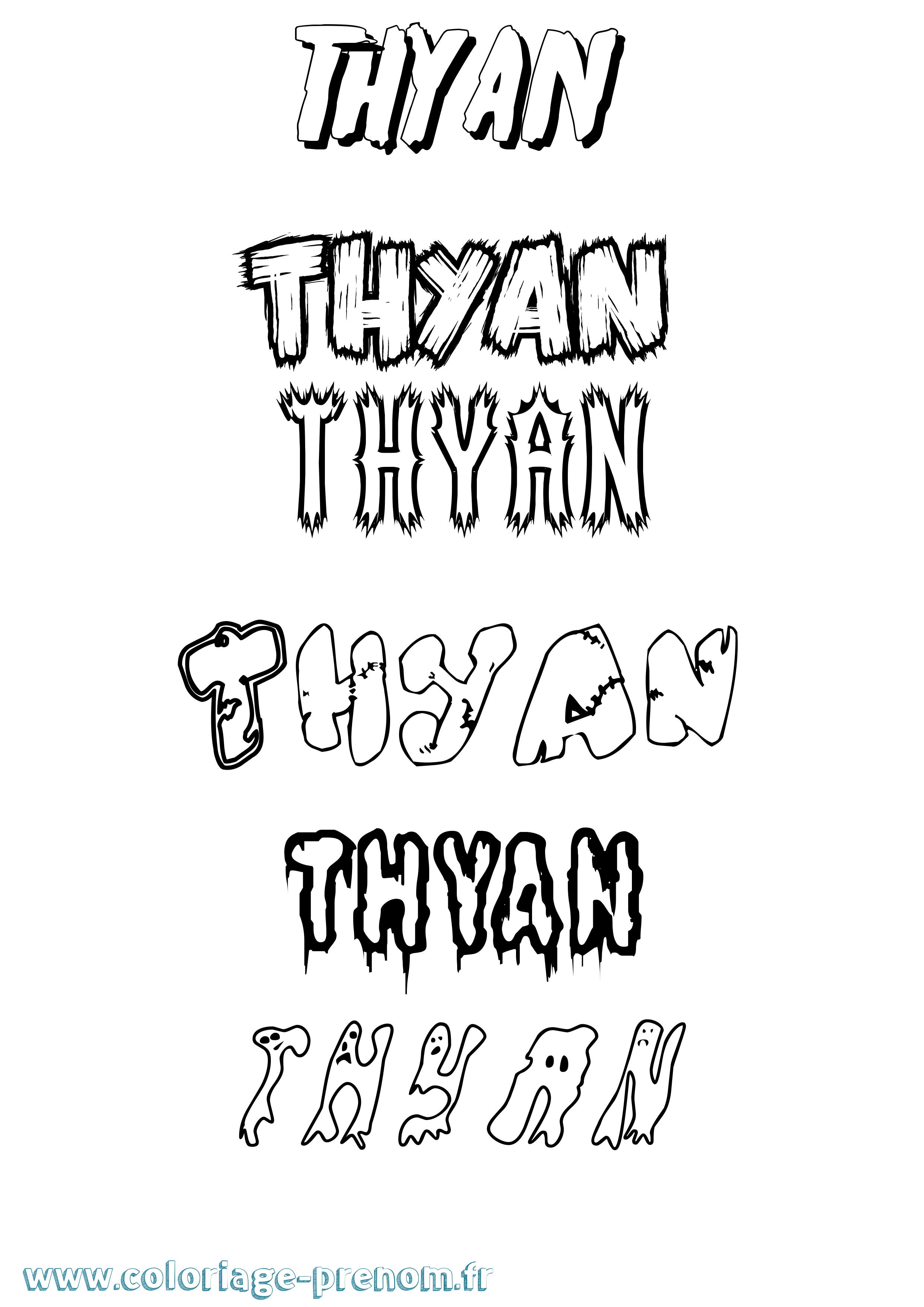 Coloriage Thyan Frisson Coloriage prénom Thyan Frisson