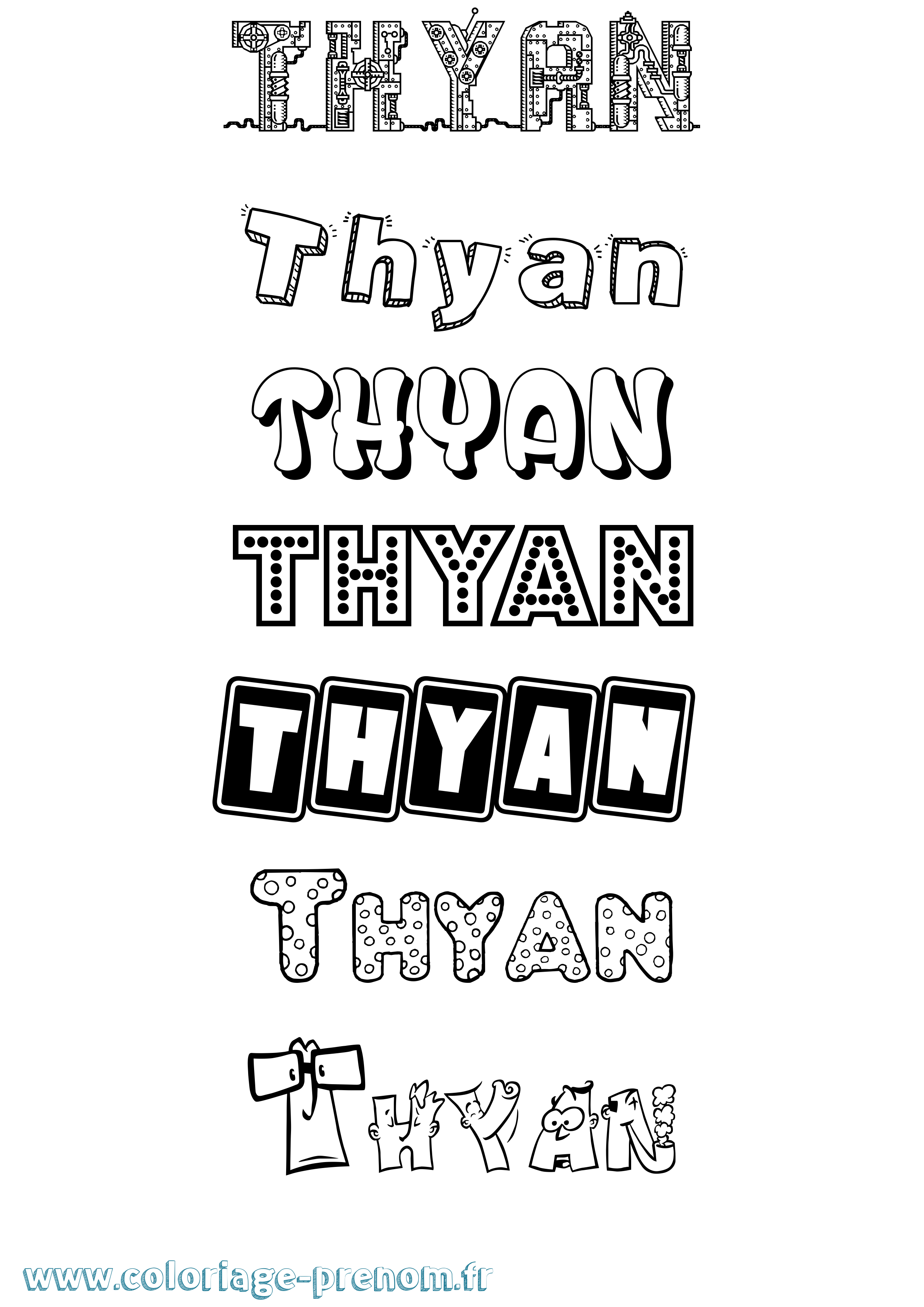 Coloriage Thyan Fun Coloriage prénom Thyan Fun