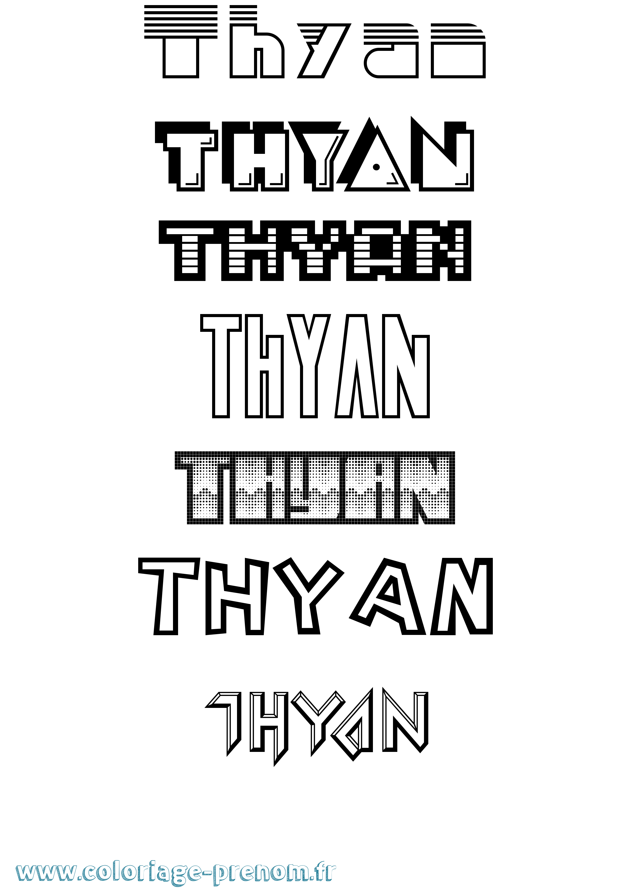 Coloriage Thyan Jeux Vidéos Coloriage prénom Thyan Jeux Vidéos