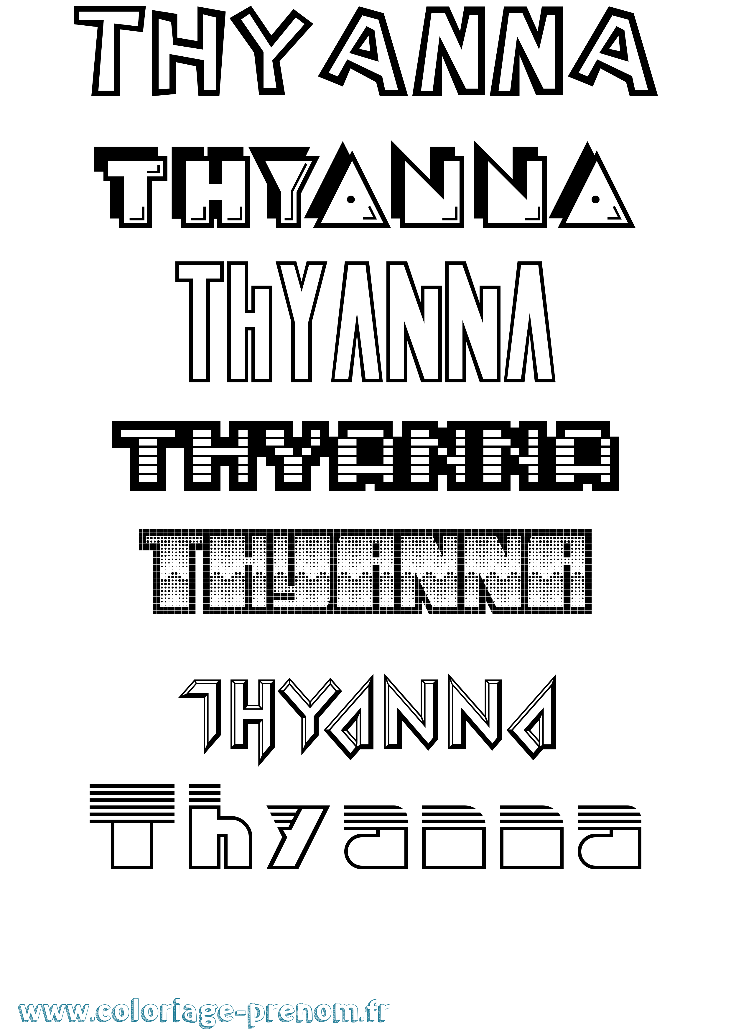 Coloriage Thyanna Jeux Vidéos Coloriage prénom Thyanna Jeux Vidéos