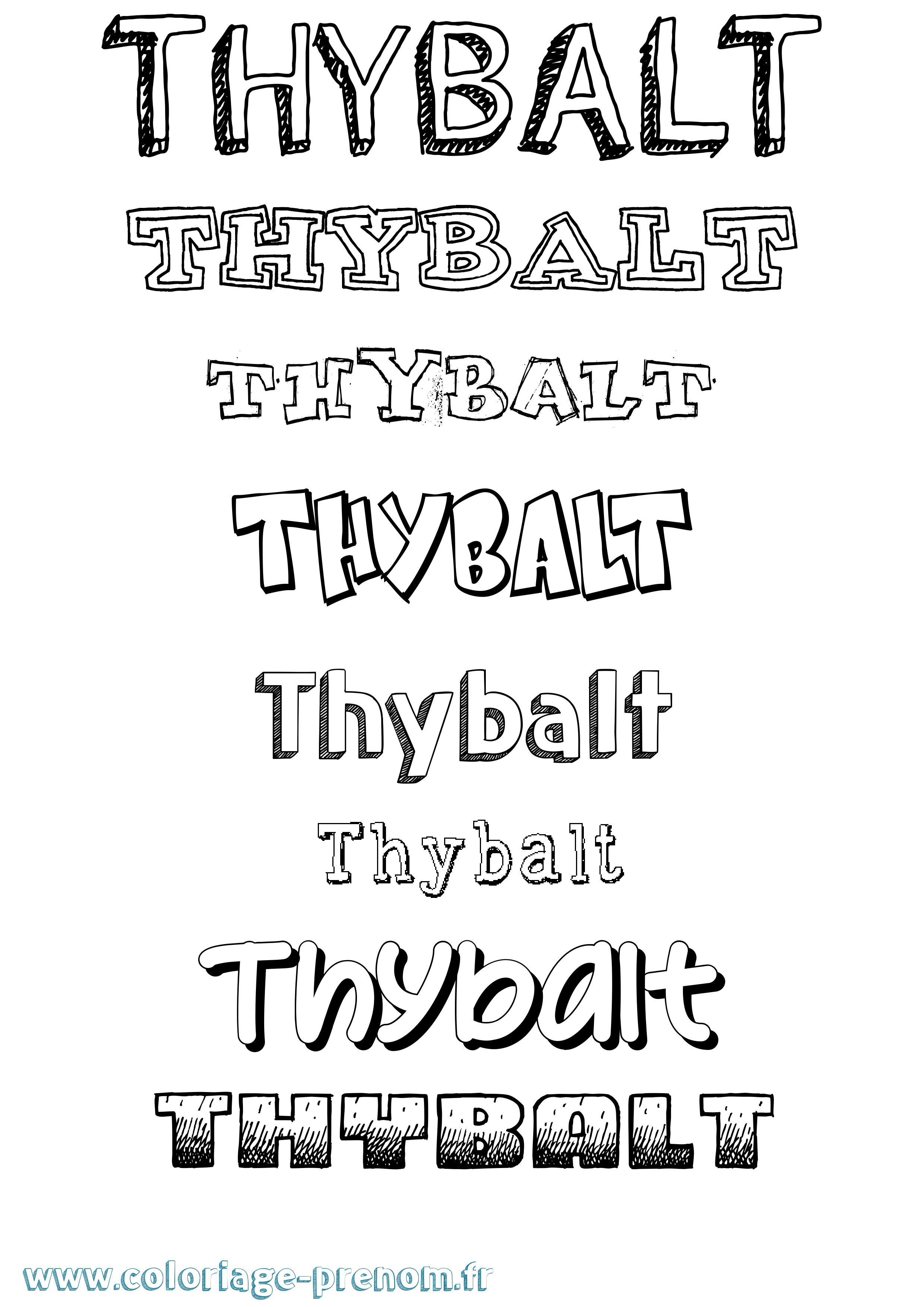 Coloriage Thybalt Dessiné Coloriage prénom Thybalt Dessiné