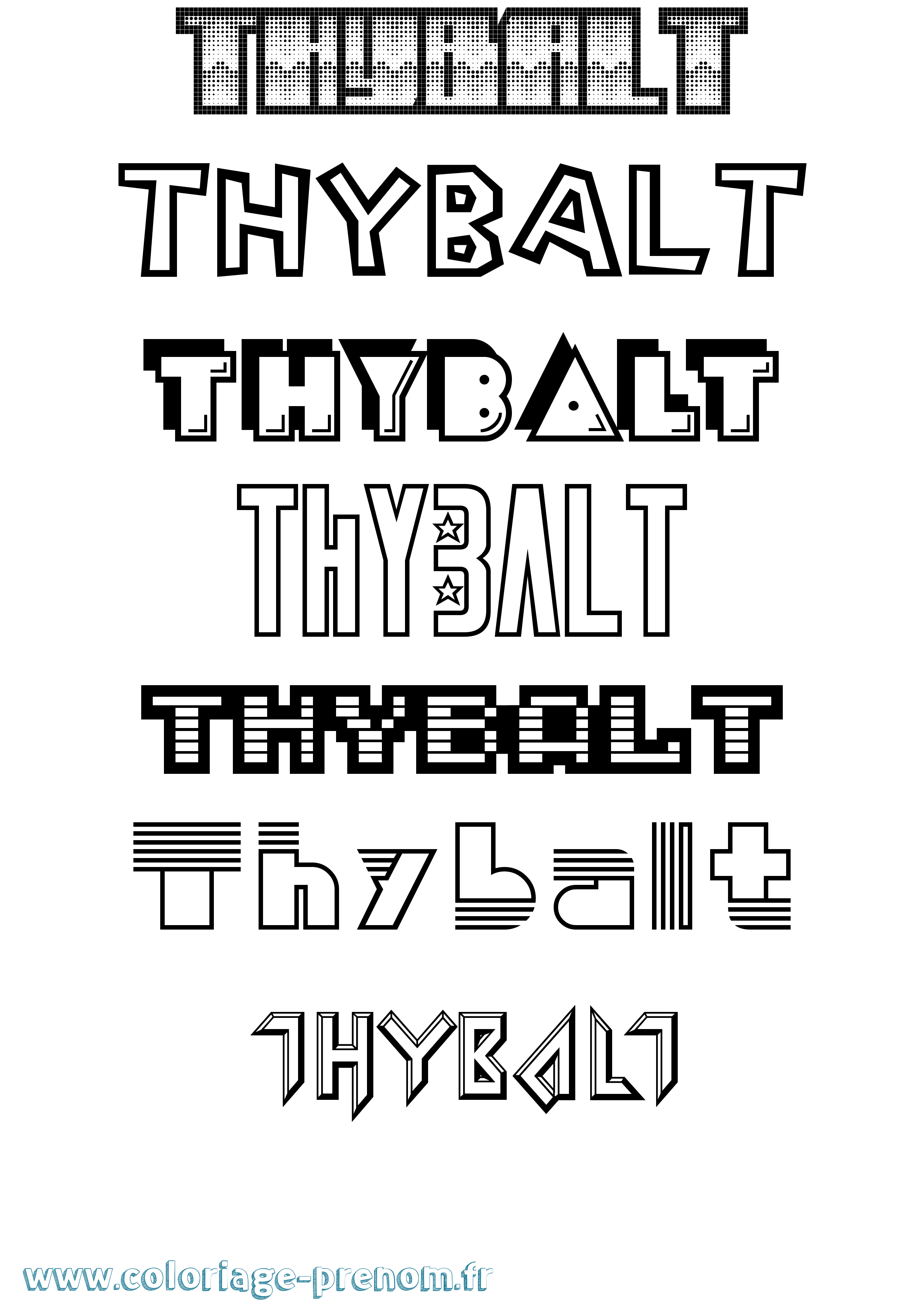 Coloriage Thybalt Jeux Vidéos Coloriage prénom Thybalt Jeux Vidéos