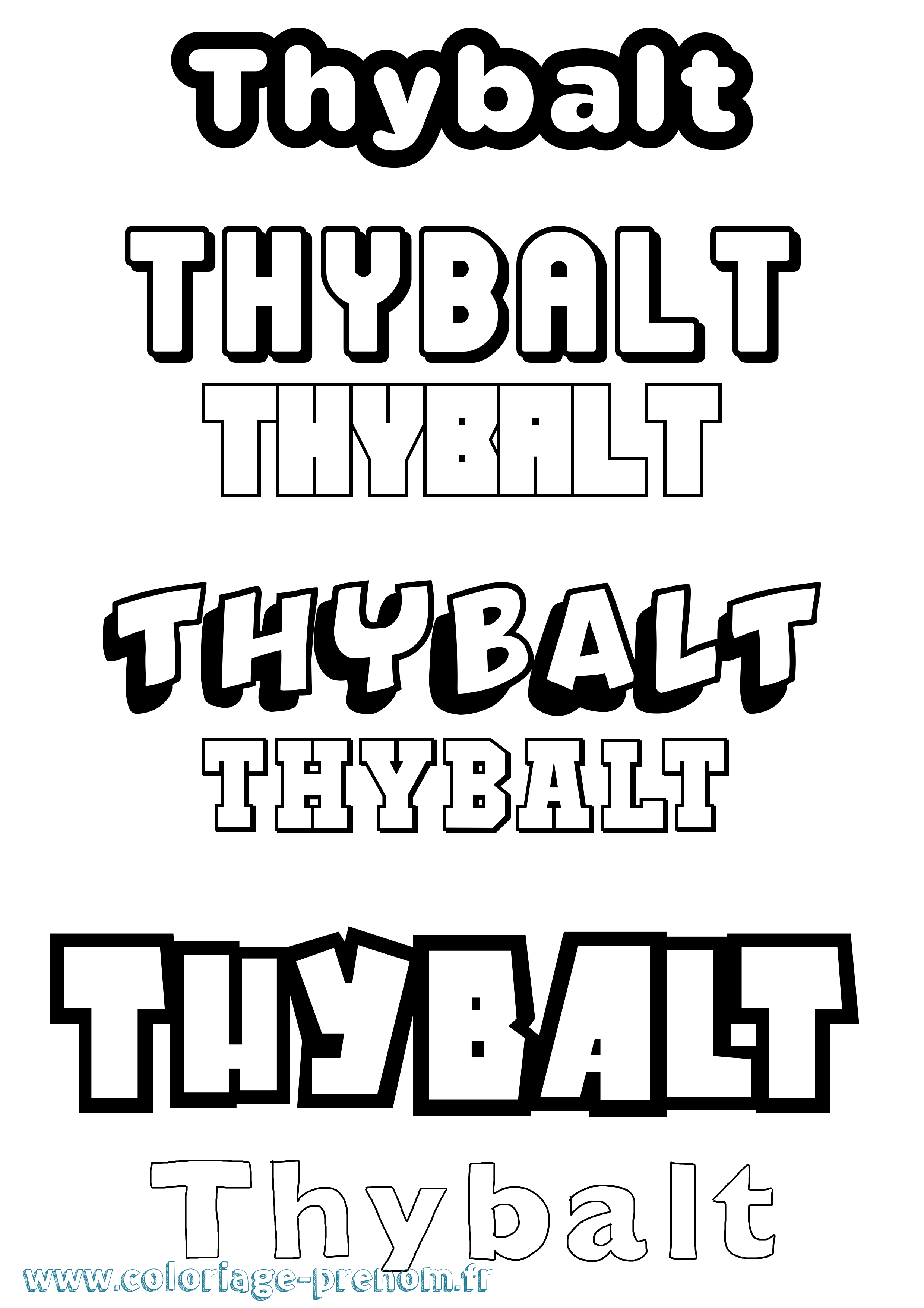 Coloriage Thybalt Simple Coloriage prénom Thybalt Simple