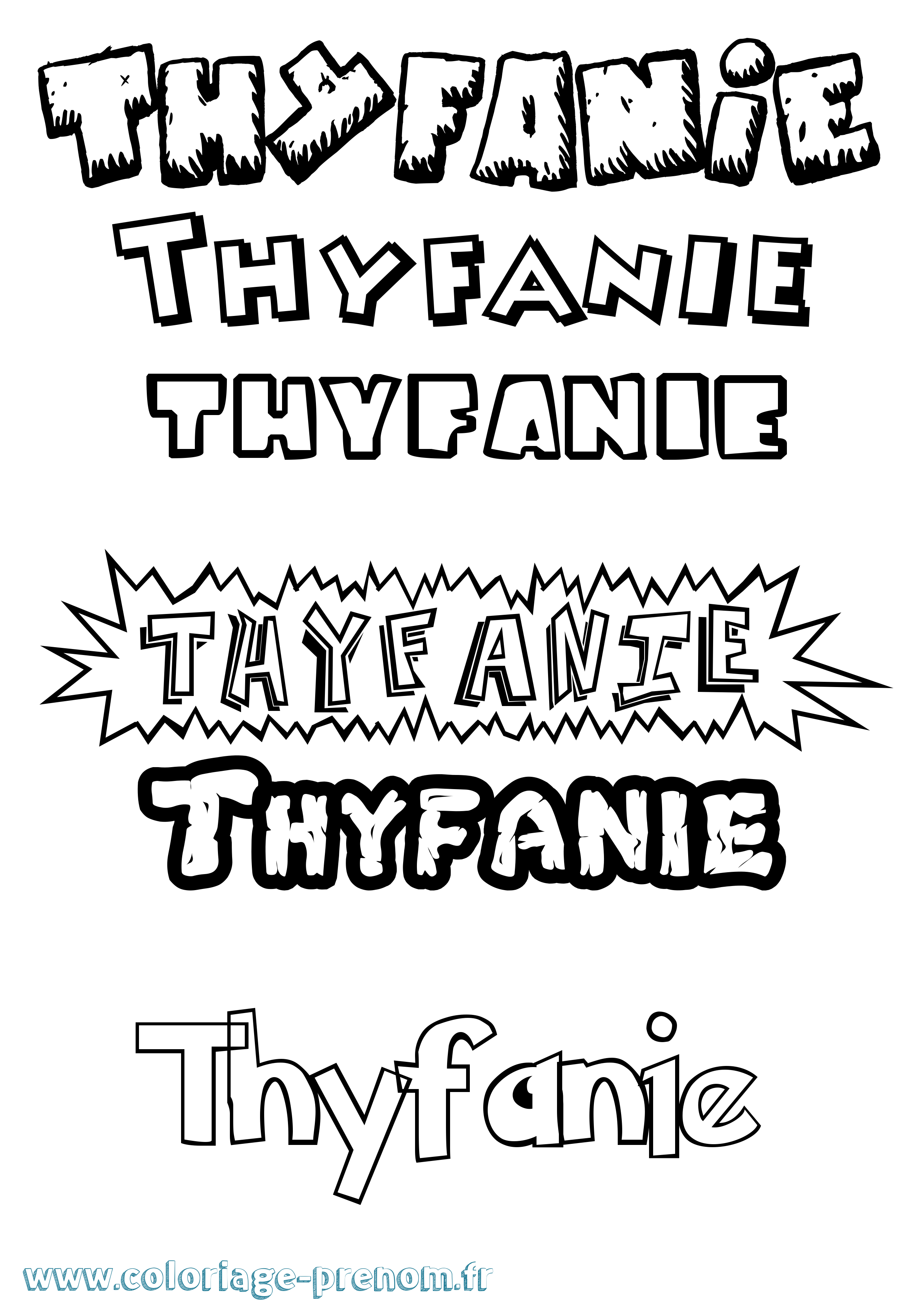Coloriage Thyfanie Dessin Animé Coloriage prénom Thyfanie Dessin Animé