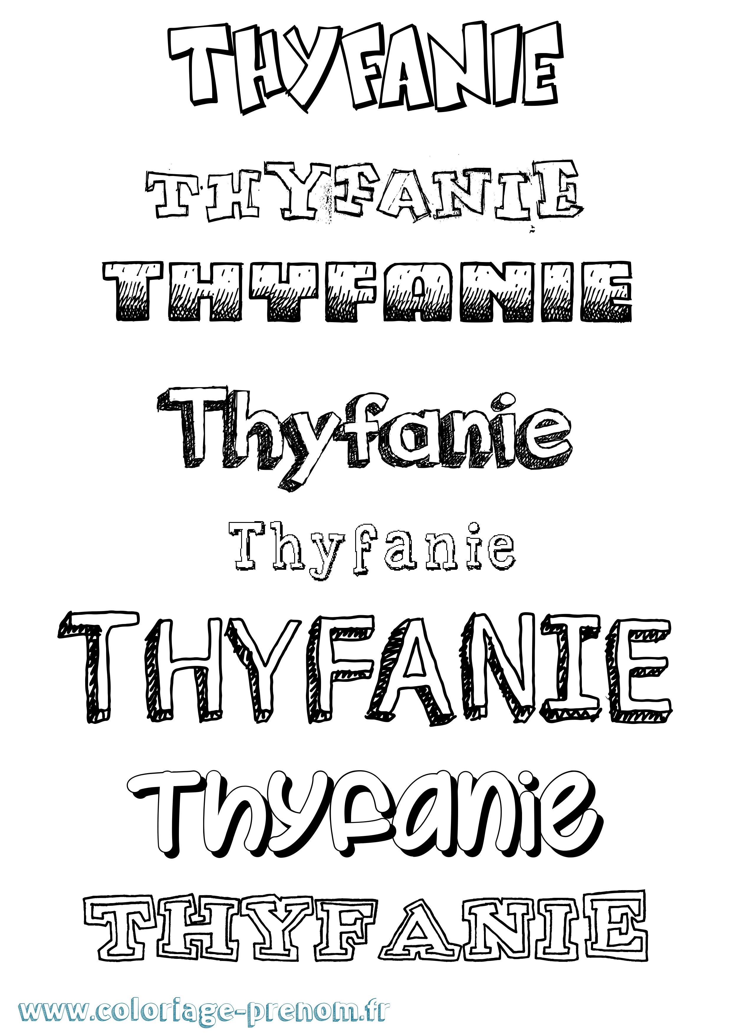 Coloriage Thyfanie Dessiné Coloriage prénom Thyfanie Dessiné