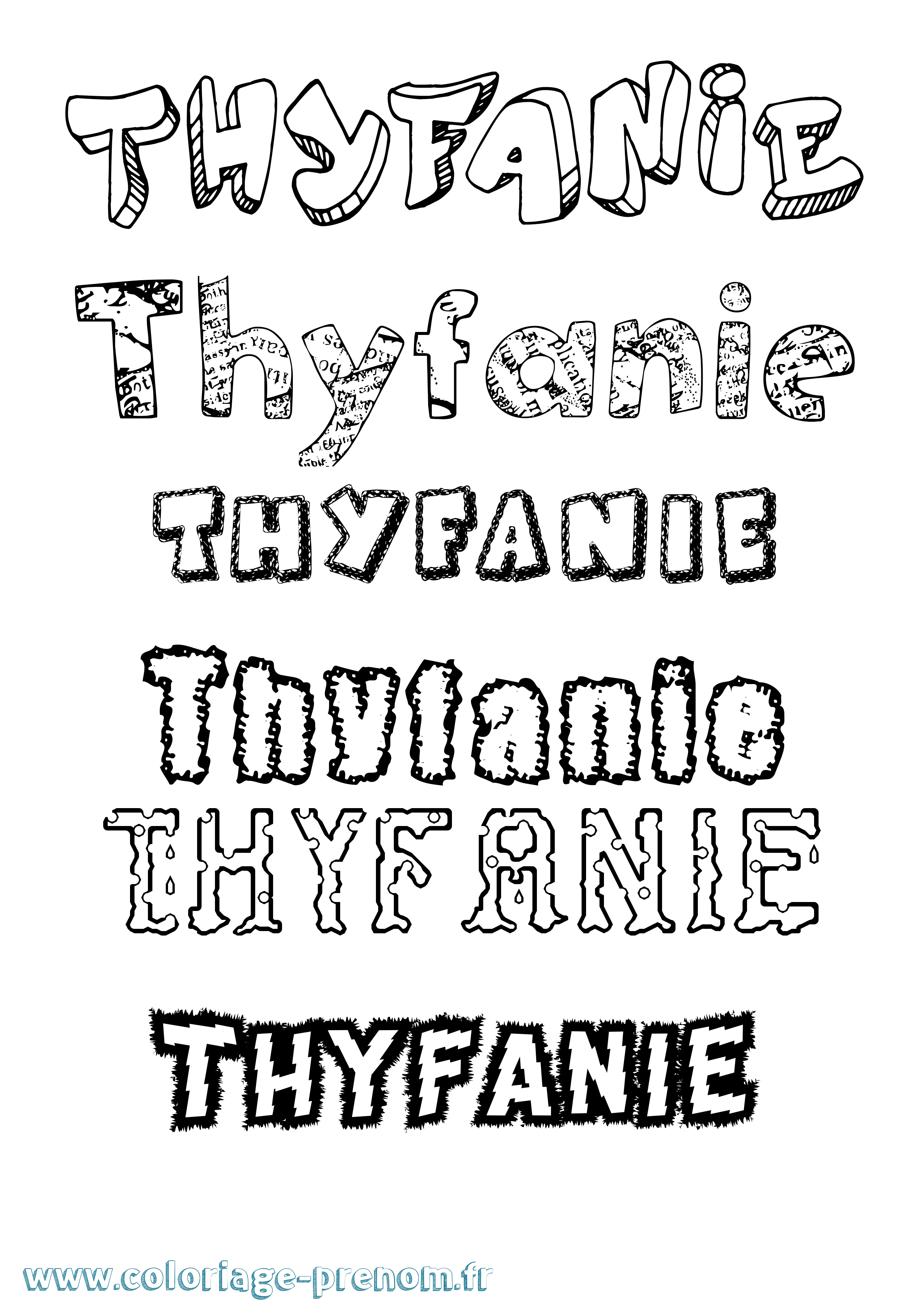Coloriage Thyfanie Destructuré Coloriage prénom Thyfanie Destructuré