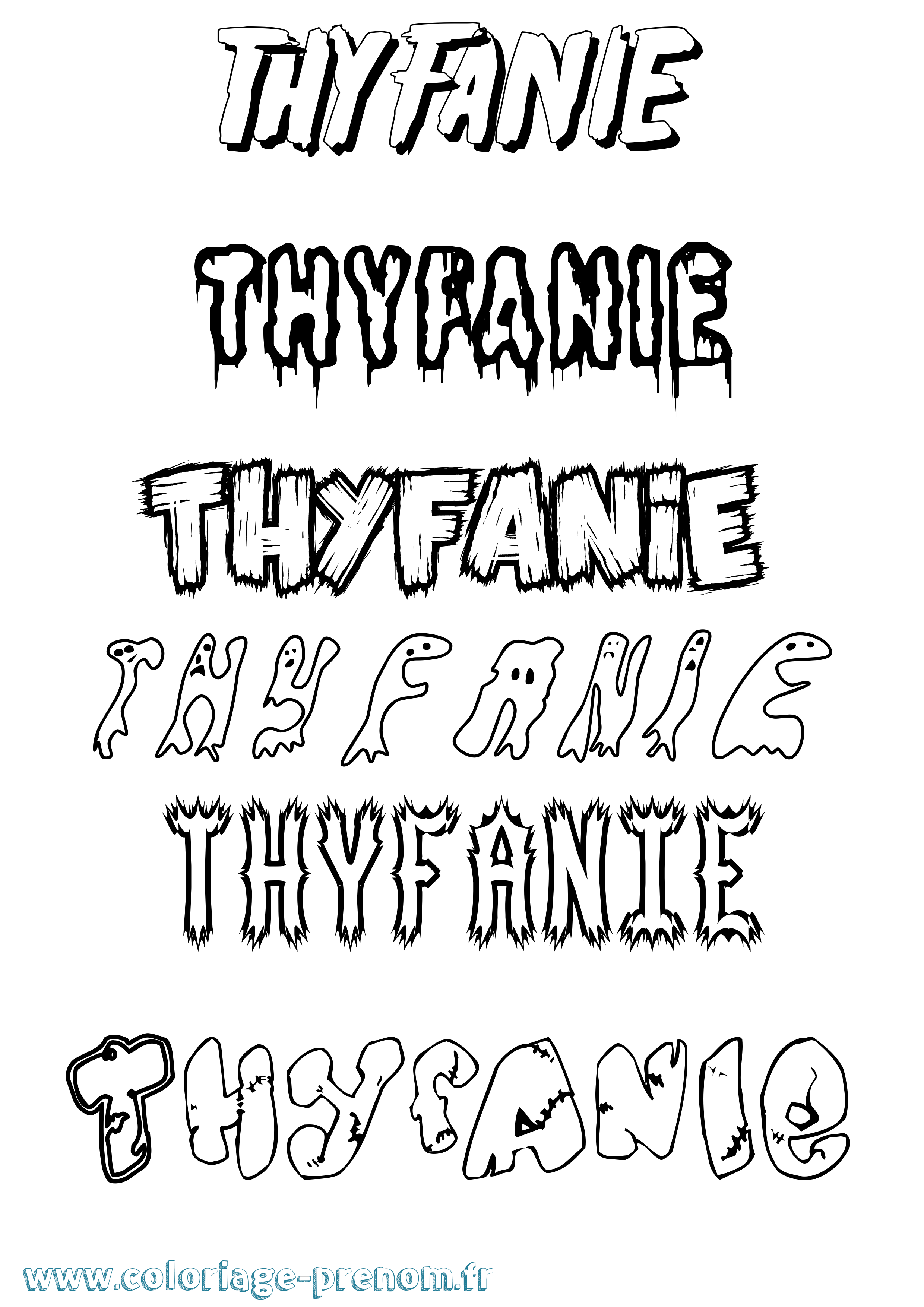 Coloriage Thyfanie Frisson Coloriage prénom Thyfanie Frisson