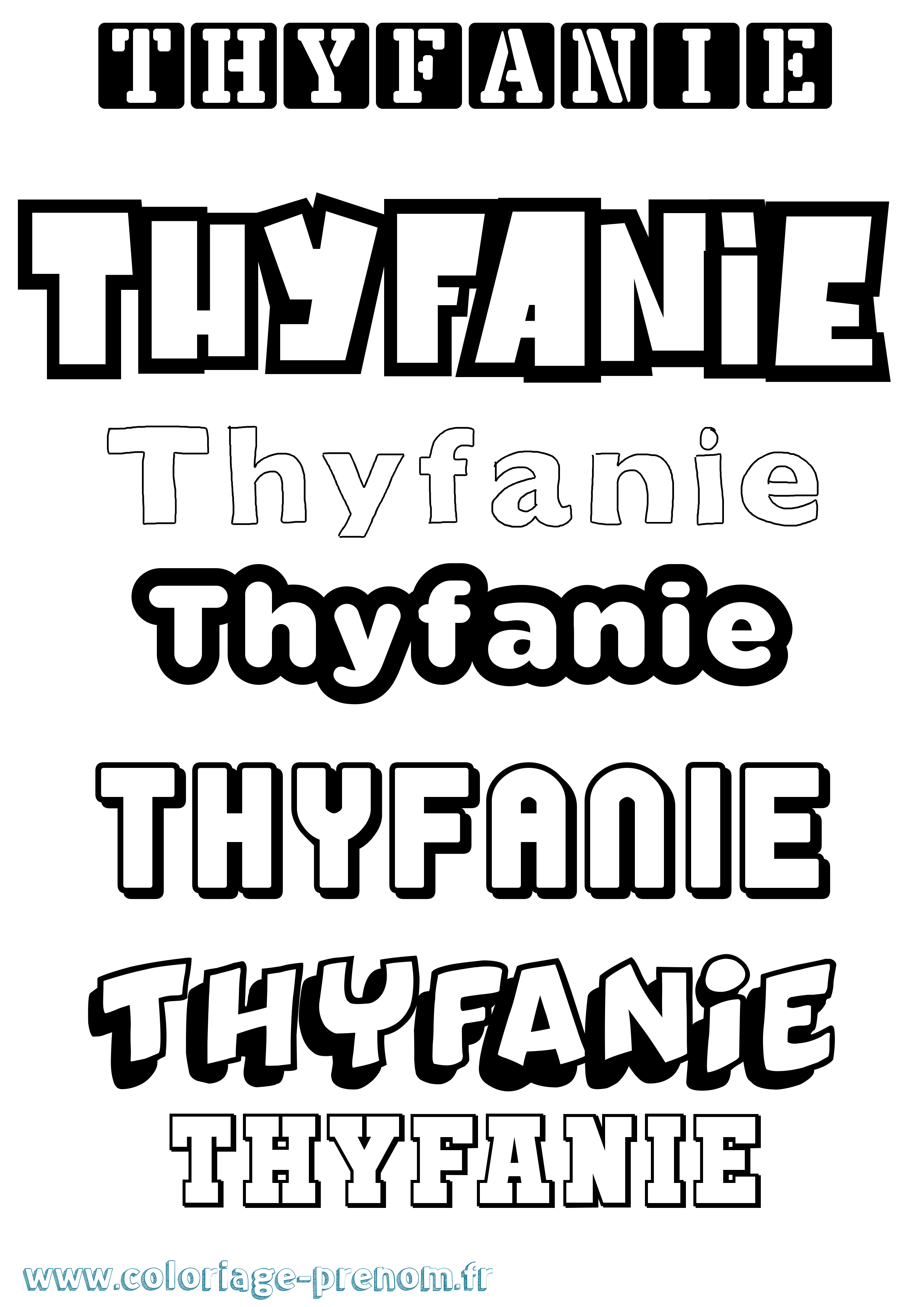 Coloriage Thyfanie Simple Coloriage prénom Thyfanie Simple