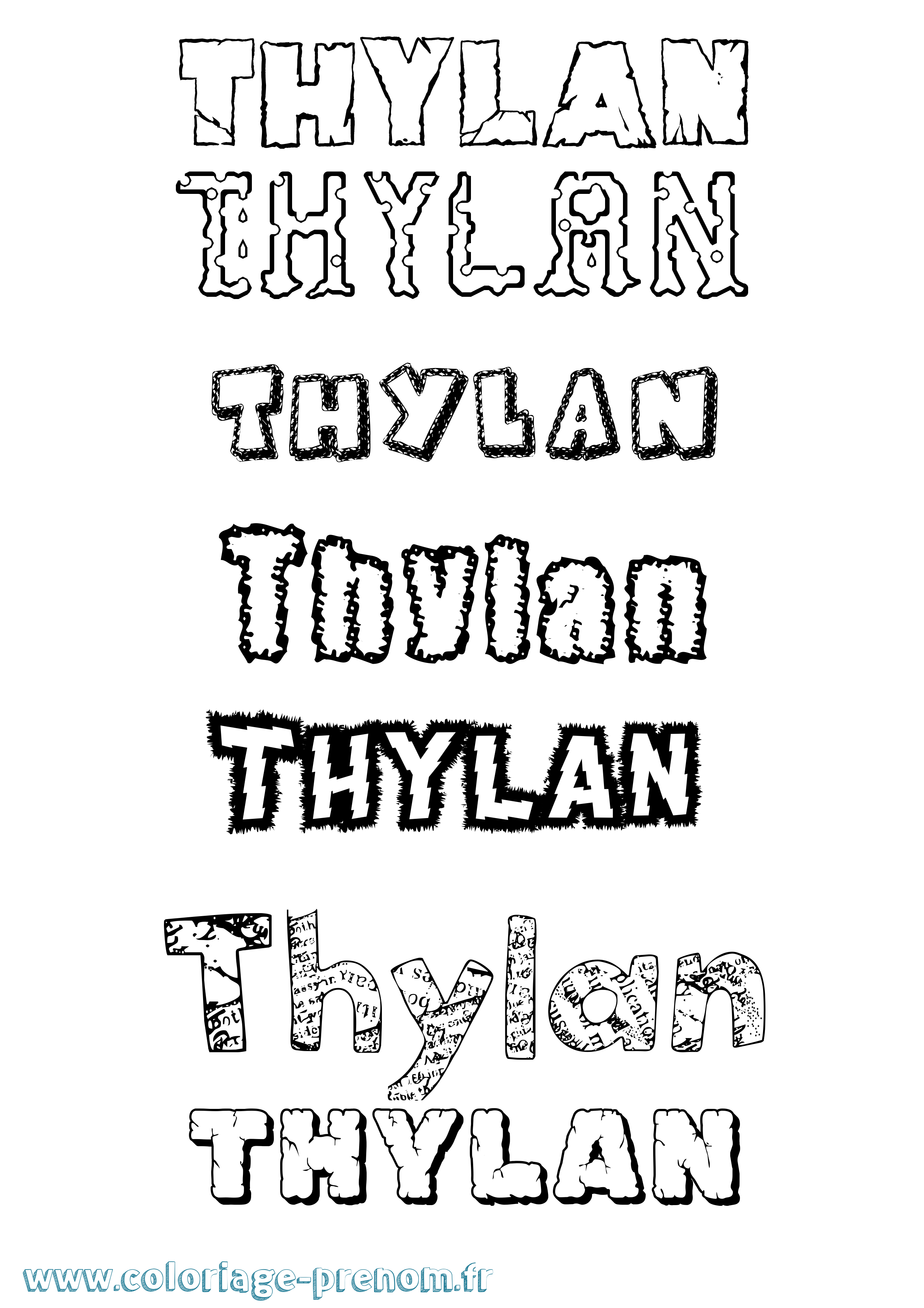 Coloriage Thylan Destructuré Coloriage prénom Thylan Destructuré