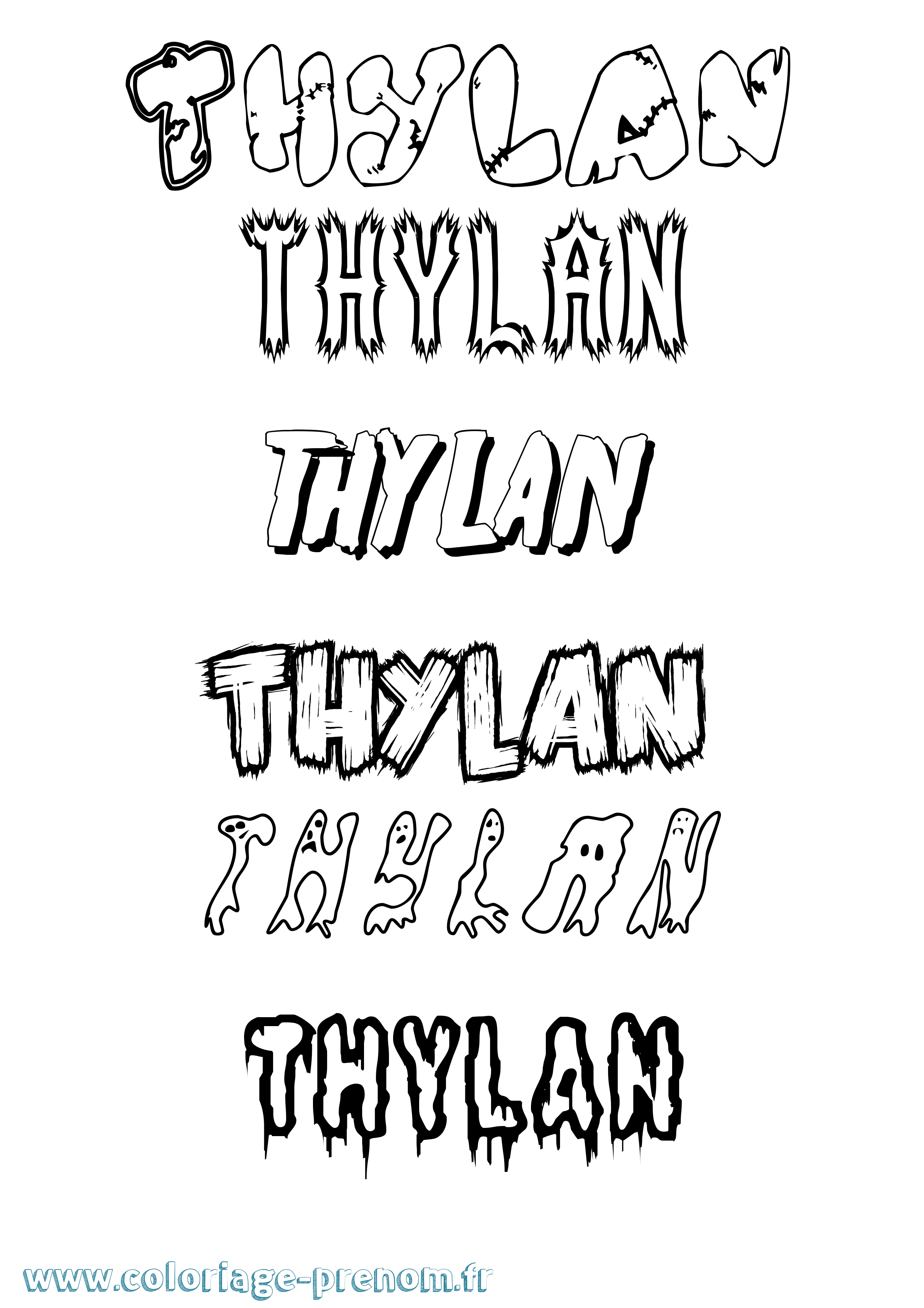 Coloriage Thylan Frisson Coloriage prénom Thylan Frisson