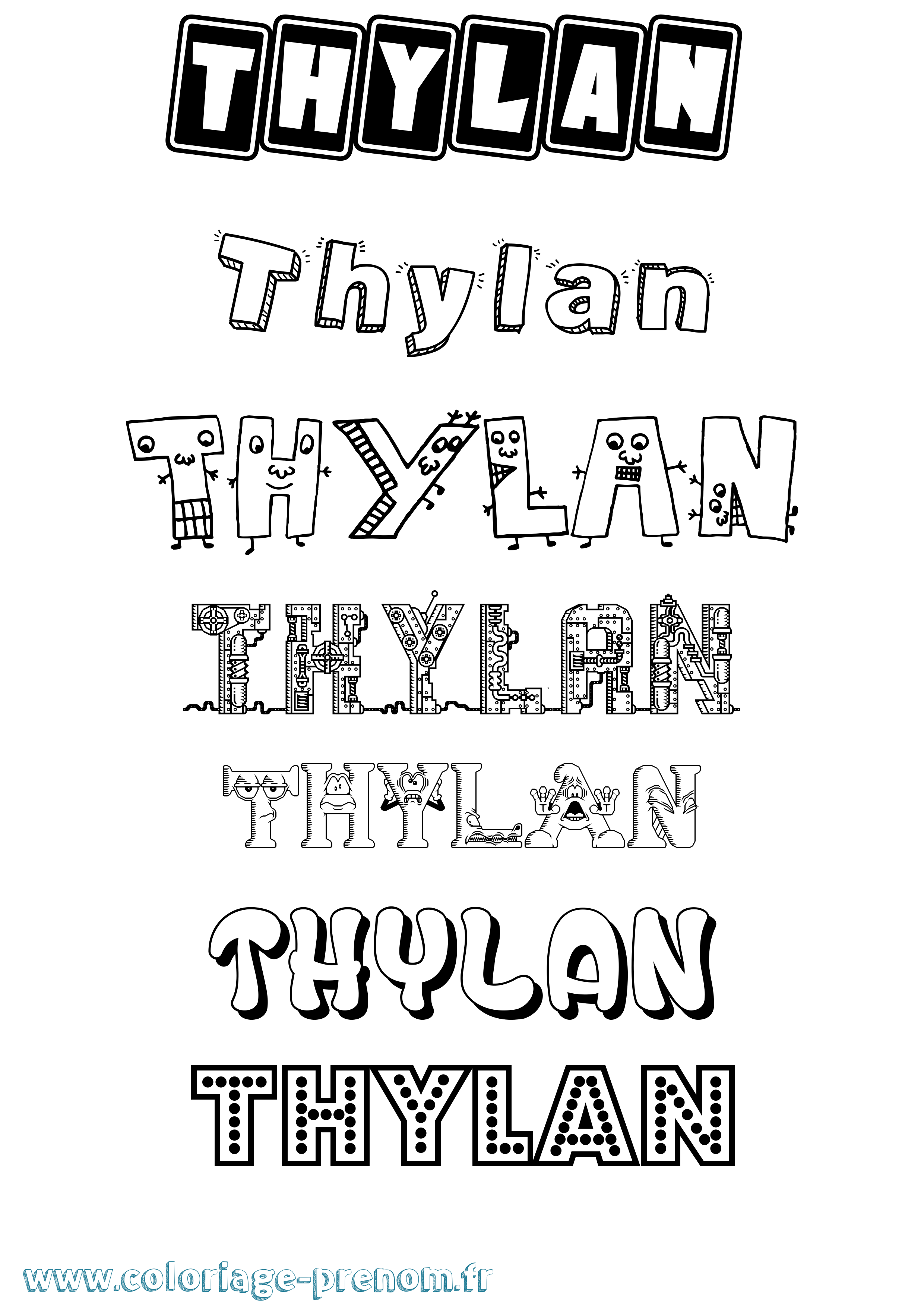 Coloriage Thylan Fun Coloriage prénom Thylan Fun