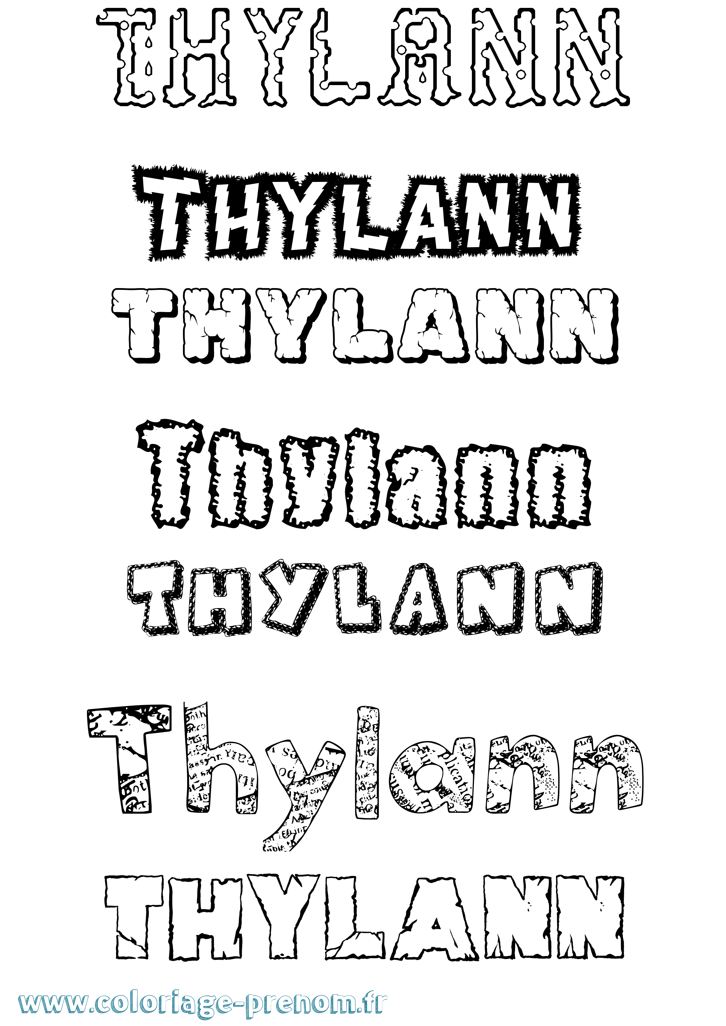 Coloriage Thylann Destructuré Coloriage prénom Thylann Destructuré