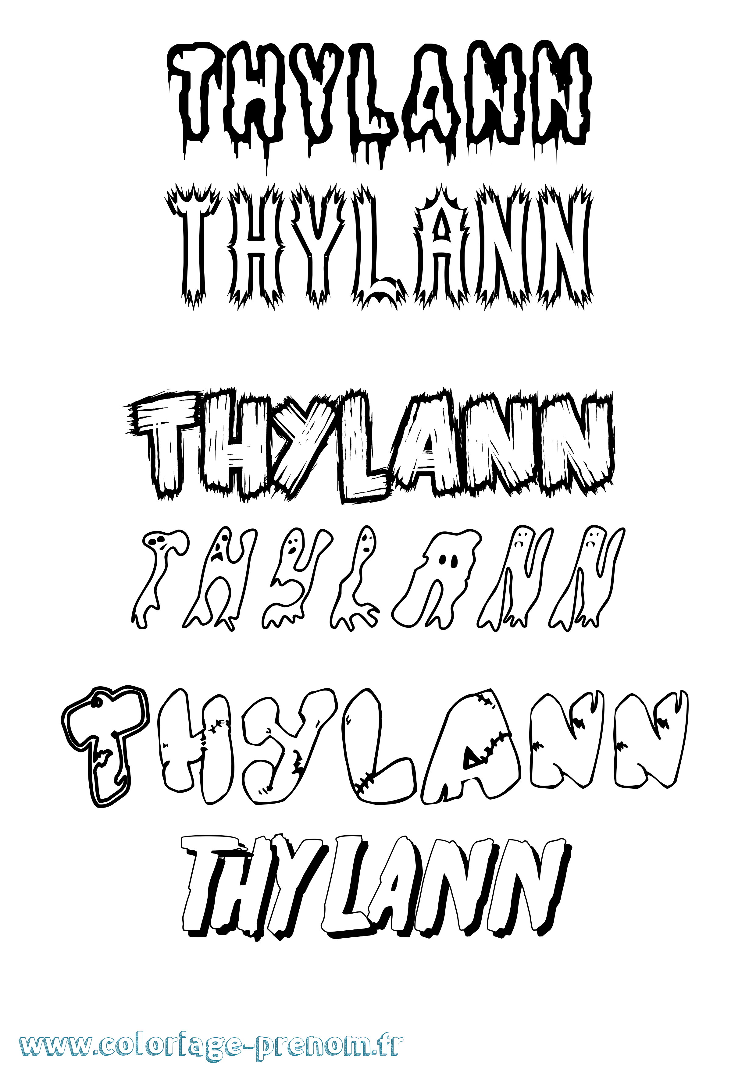 Coloriage Thylann Frisson Coloriage prénom Thylann Frisson