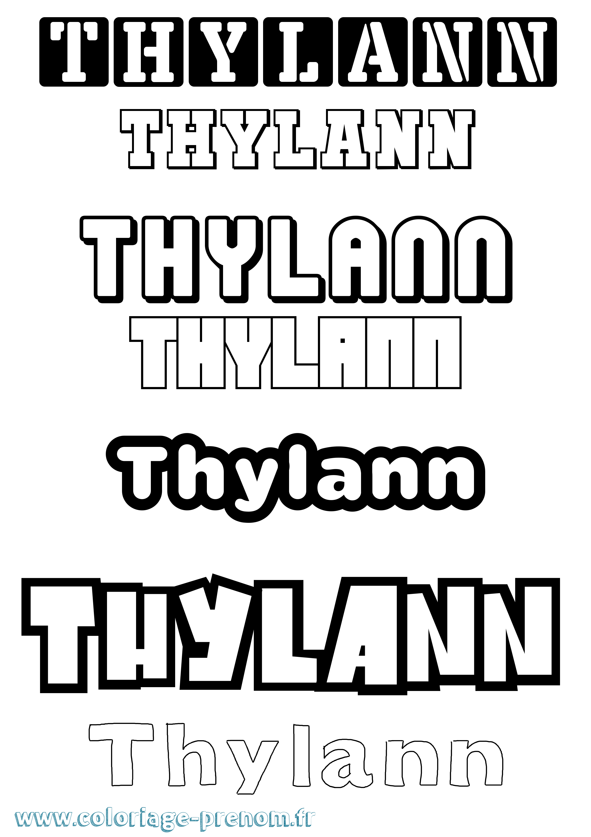 Coloriage Thylann Simple Coloriage prénom Thylann Simple