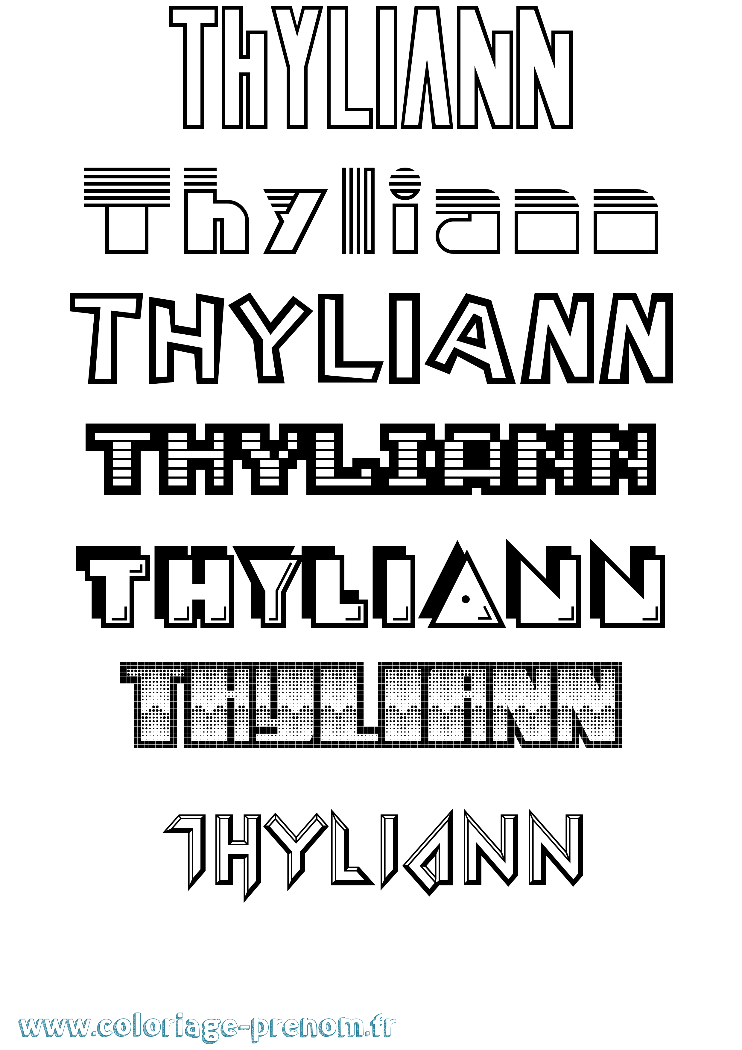 Coloriage Thyliann Jeux Vidéos Coloriage prénom Thyliann Jeux Vidéos