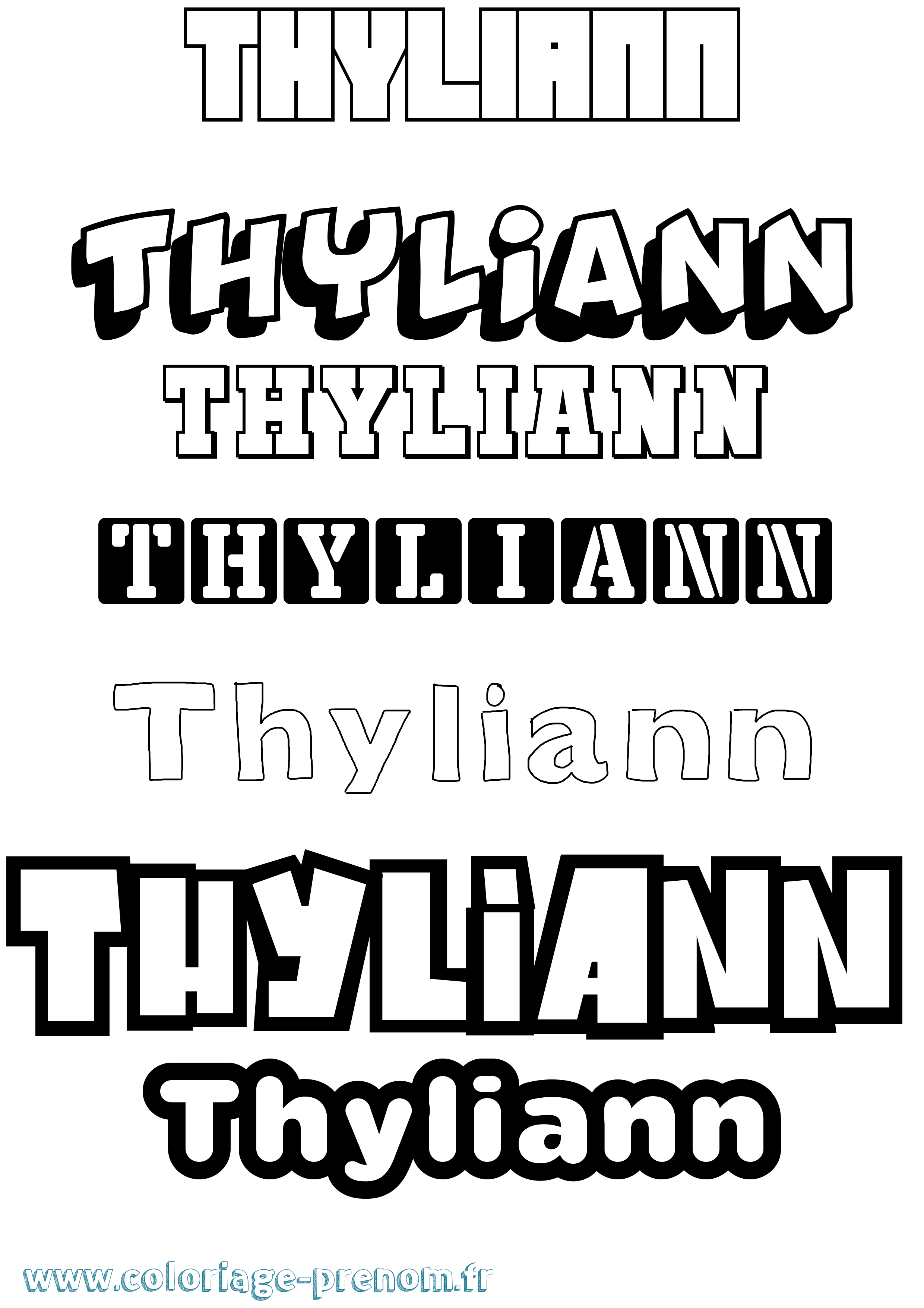 Coloriage Thyliann Simple Coloriage prénom Thyliann Simple