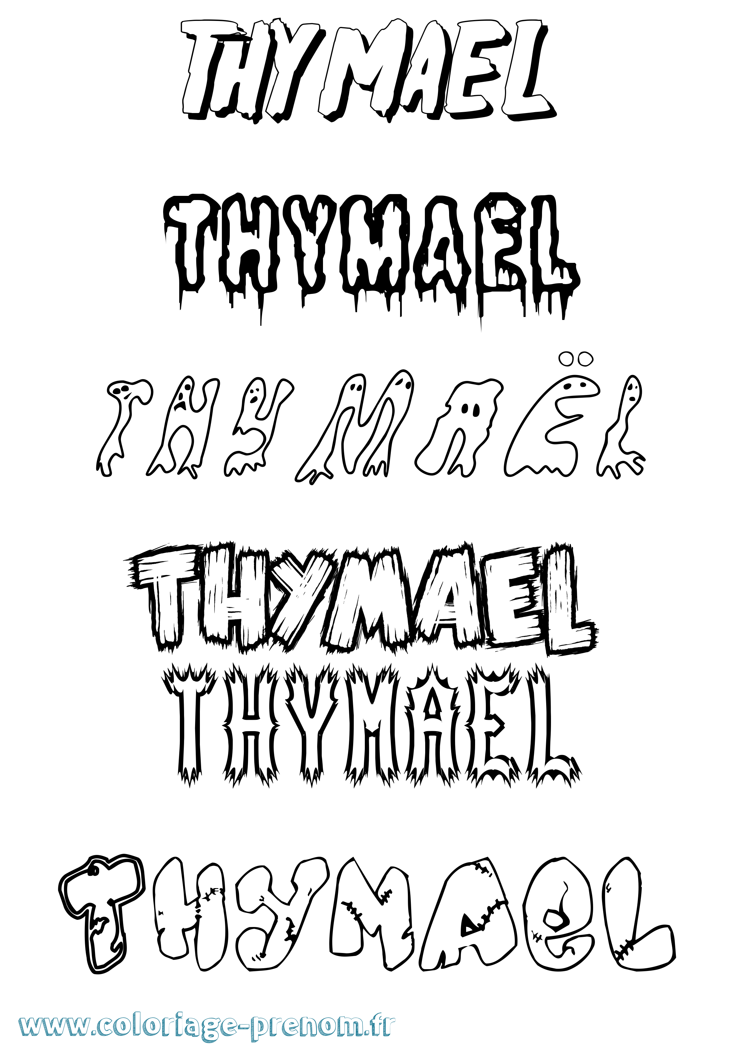 Coloriage Thymaël Frisson Coloriage prénom Thymaël Frisson