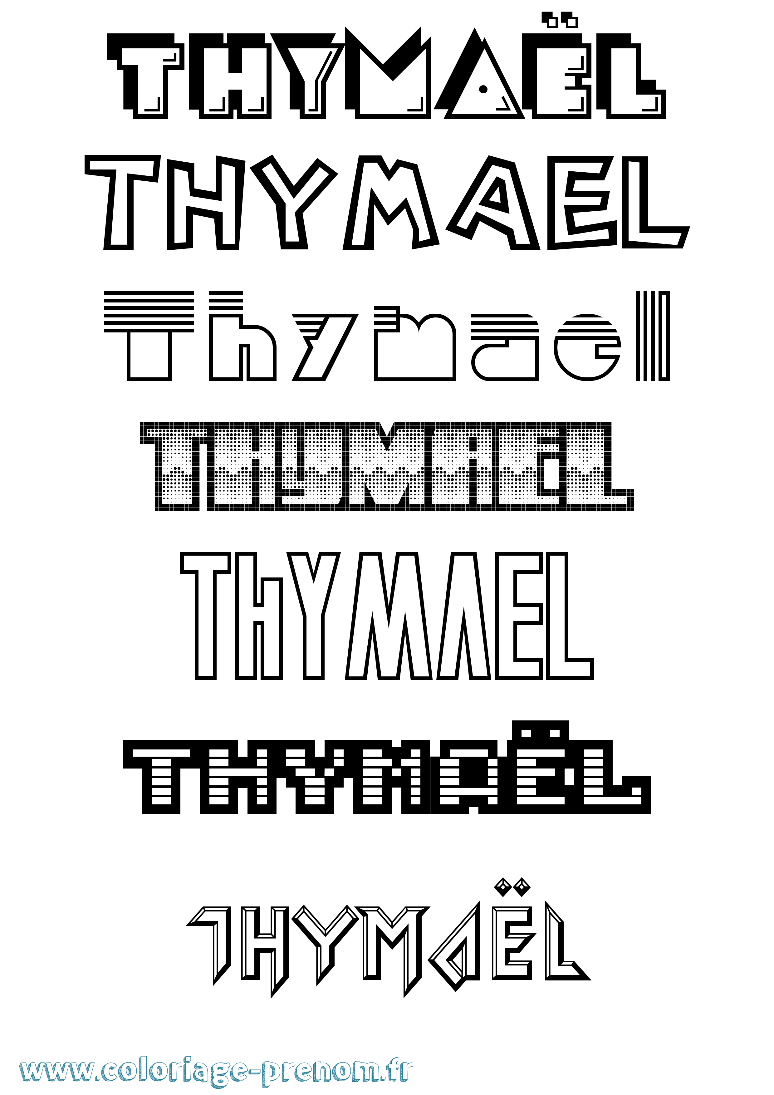 Coloriage Thymaël Jeux Vidéos Coloriage prénom Thymaël Jeux Vidéos