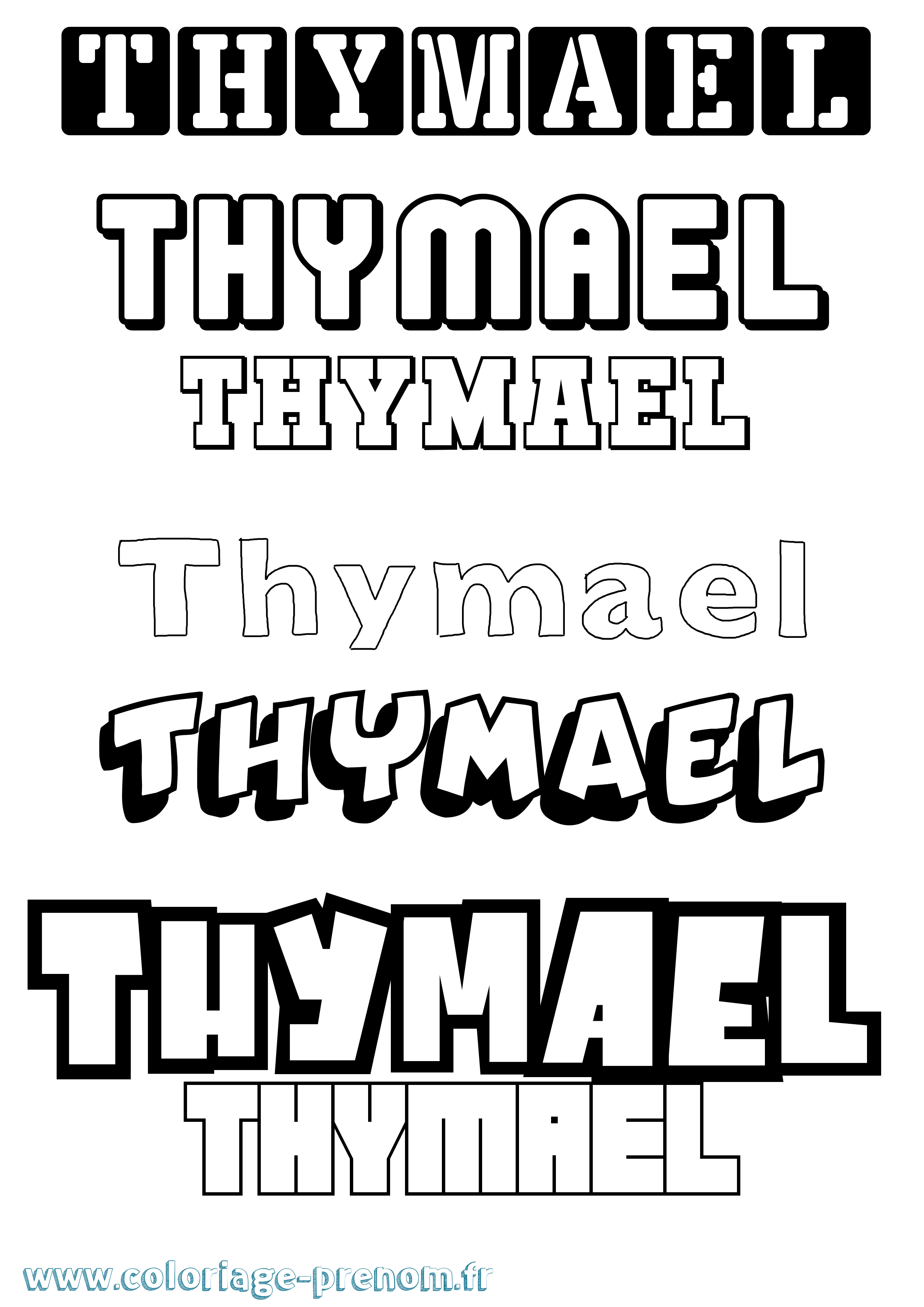 Coloriage Thymaël Simple Coloriage prénom Thymaël Simple