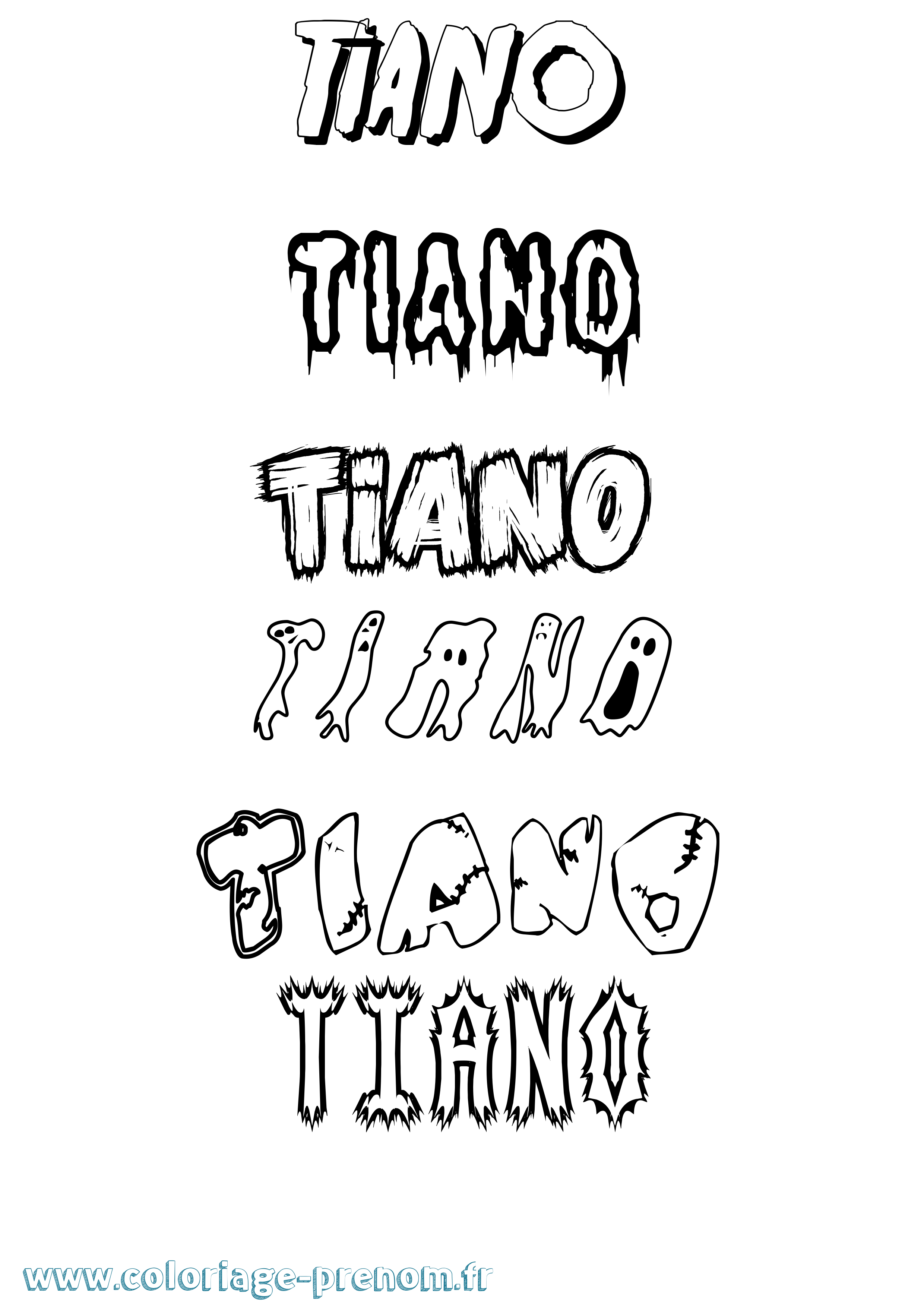 Coloriage Tiano Frisson Coloriage prénom Tiano Frisson