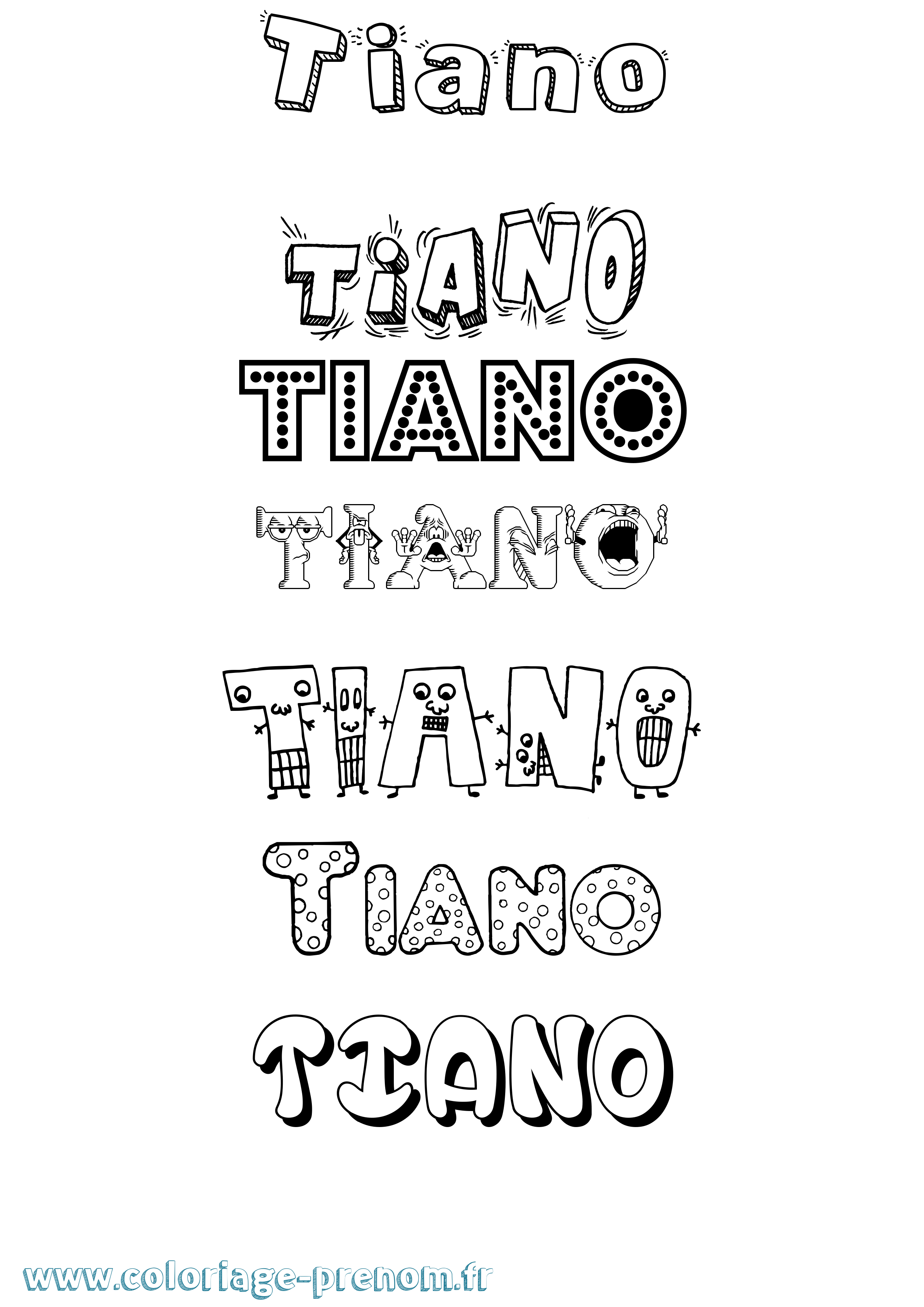 Coloriage Tiano Fun Coloriage prénom Tiano Fun