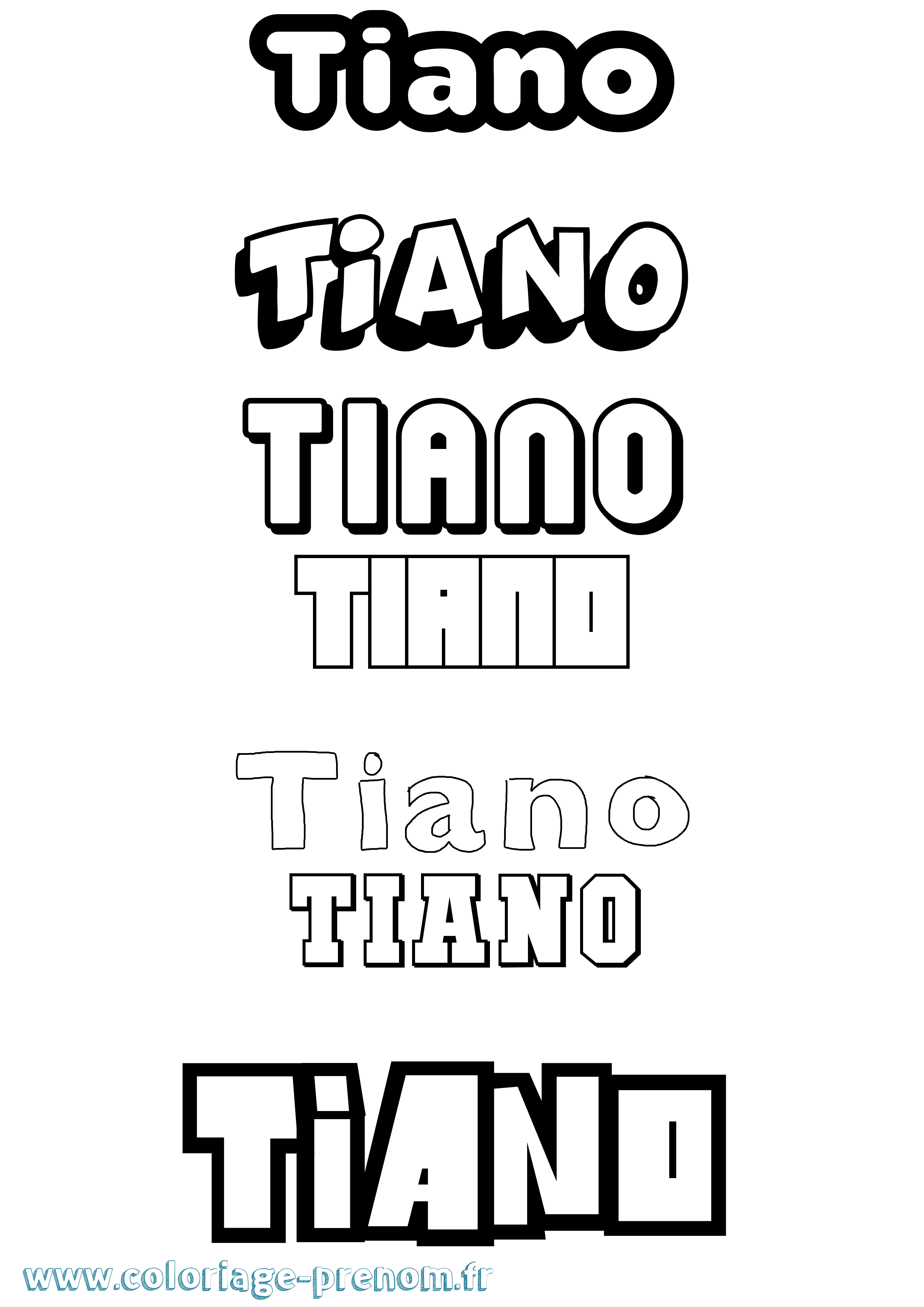 Coloriage Tiano Simple Coloriage prénom Tiano Simple