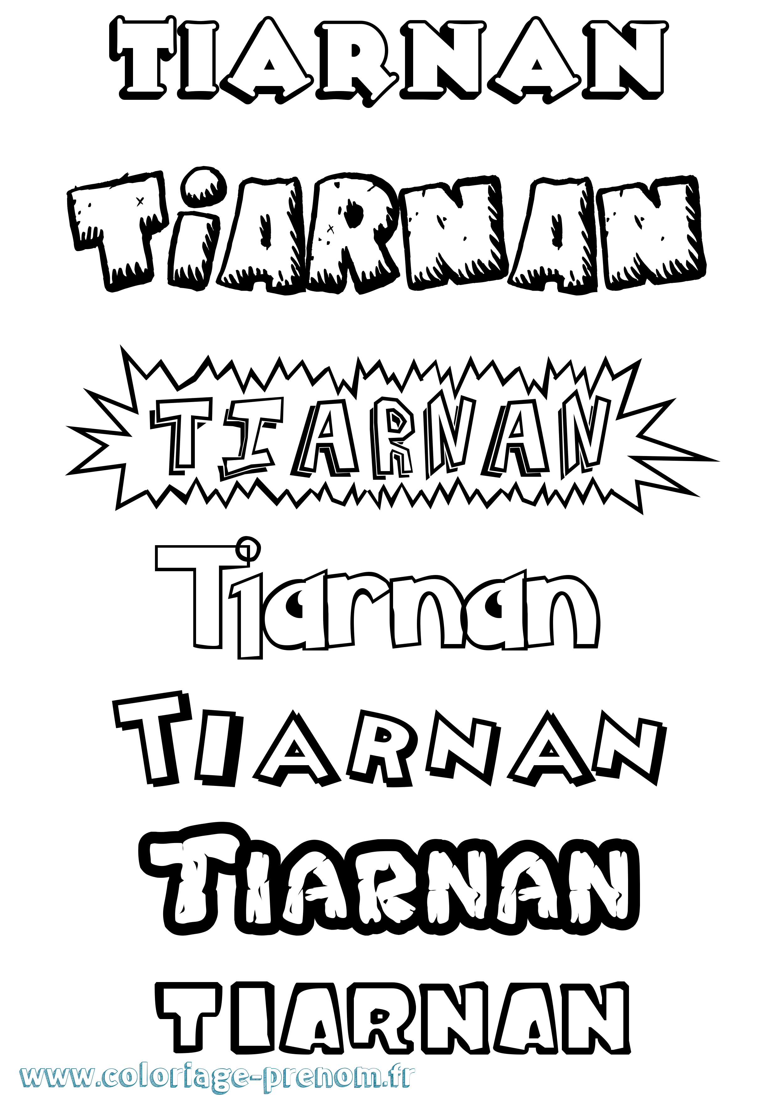 Coloriage Tiarnan Dessin Animé Coloriage prénom Tiarnan Dessin Animé