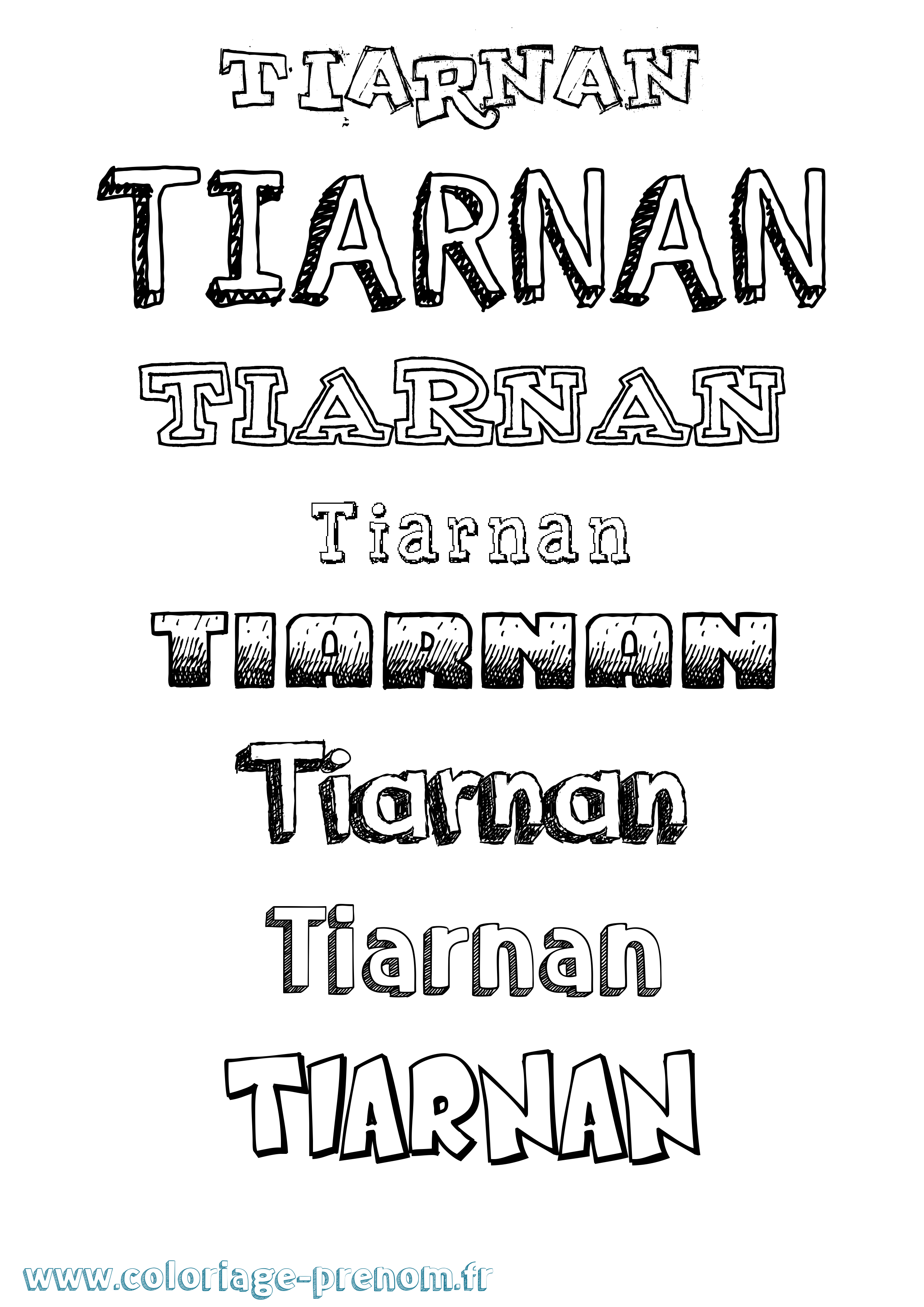 Coloriage Tiarnan Dessiné Coloriage prénom Tiarnan Dessiné