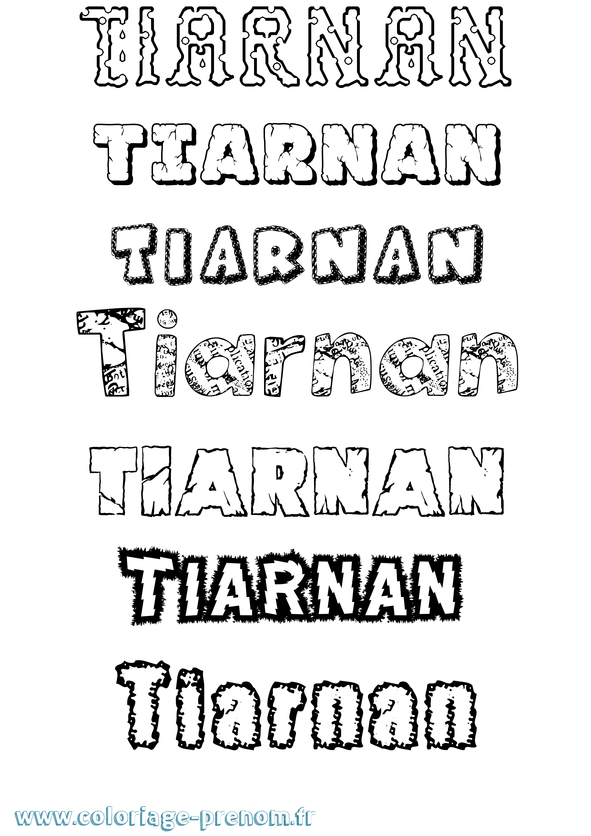 Coloriage Tiarnan Destructuré Coloriage prénom Tiarnan Destructuré