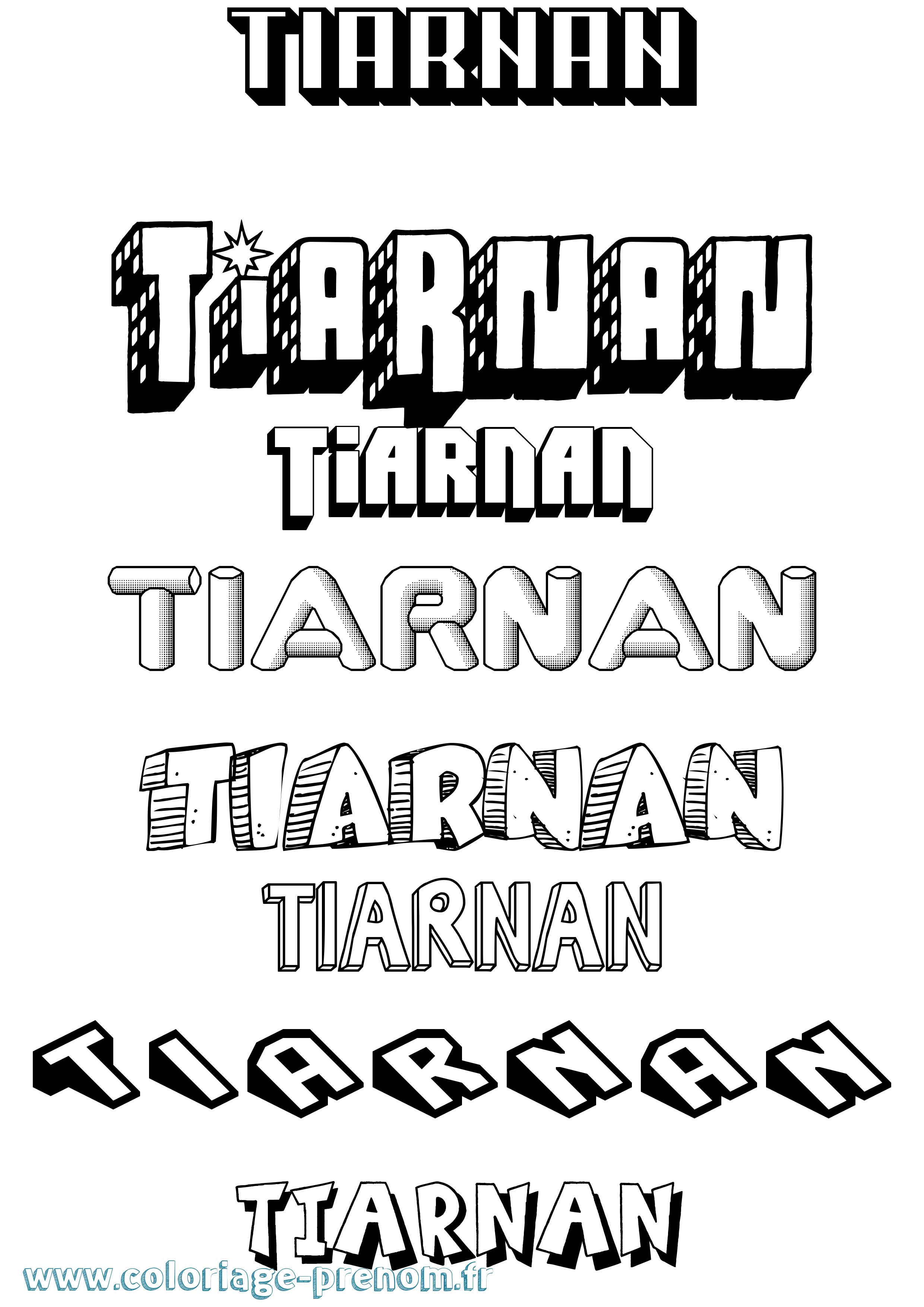 Coloriage Tiarnan Effet 3D Coloriage prénom Tiarnan Effet 3D