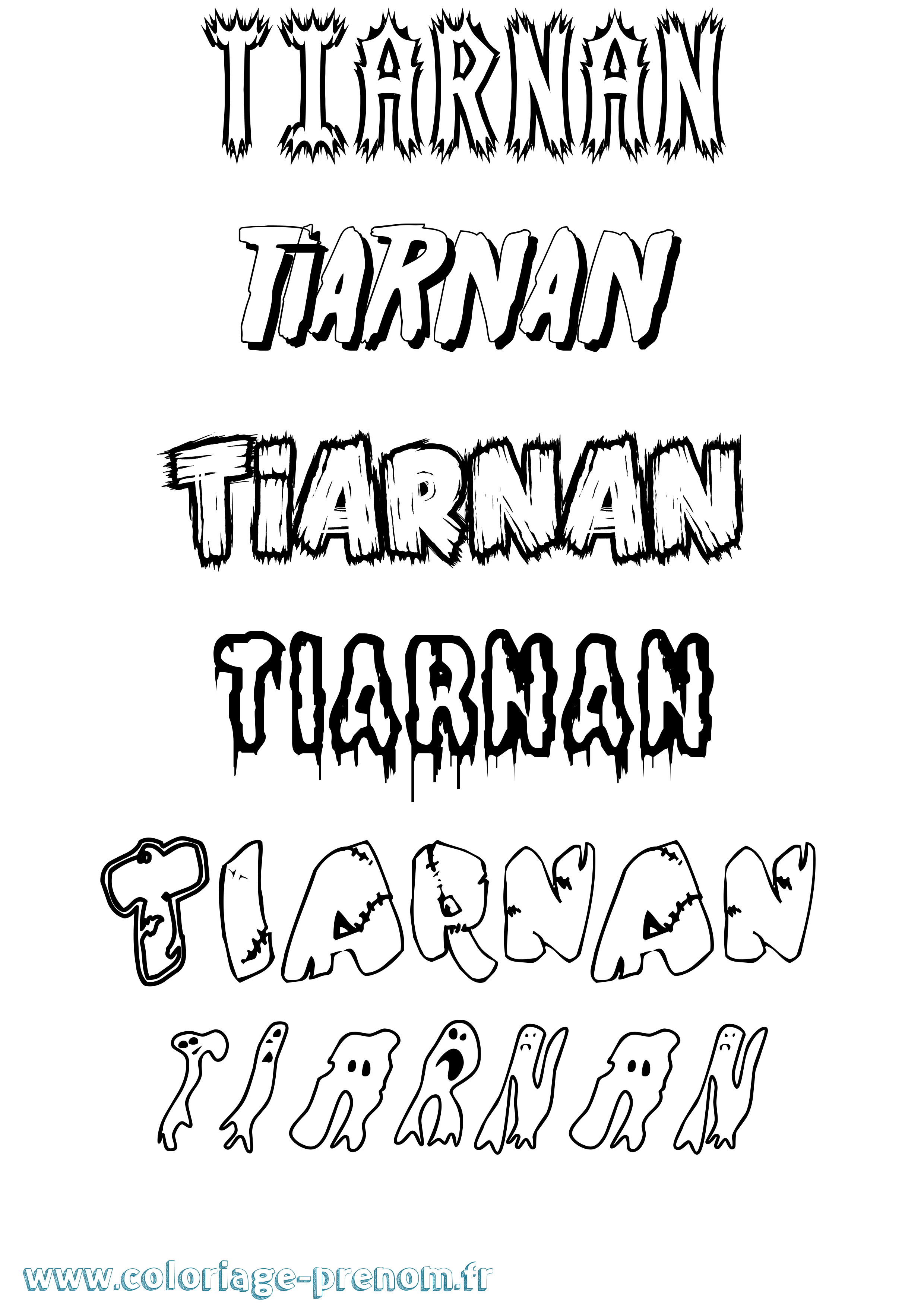Coloriage Tiarnan Frisson Coloriage prénom Tiarnan Frisson