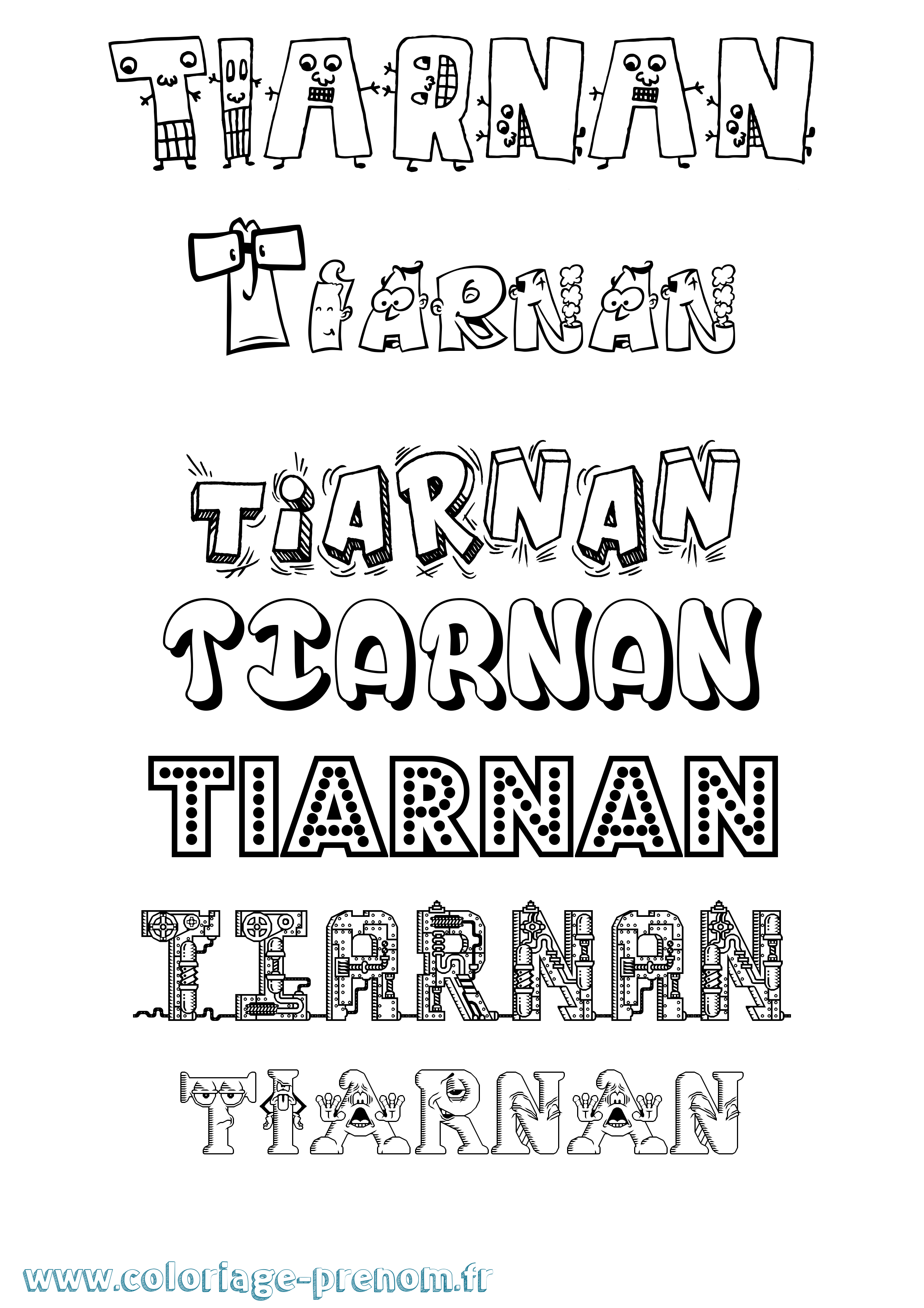 Coloriage Tiarnan Fun Coloriage prénom Tiarnan Fun