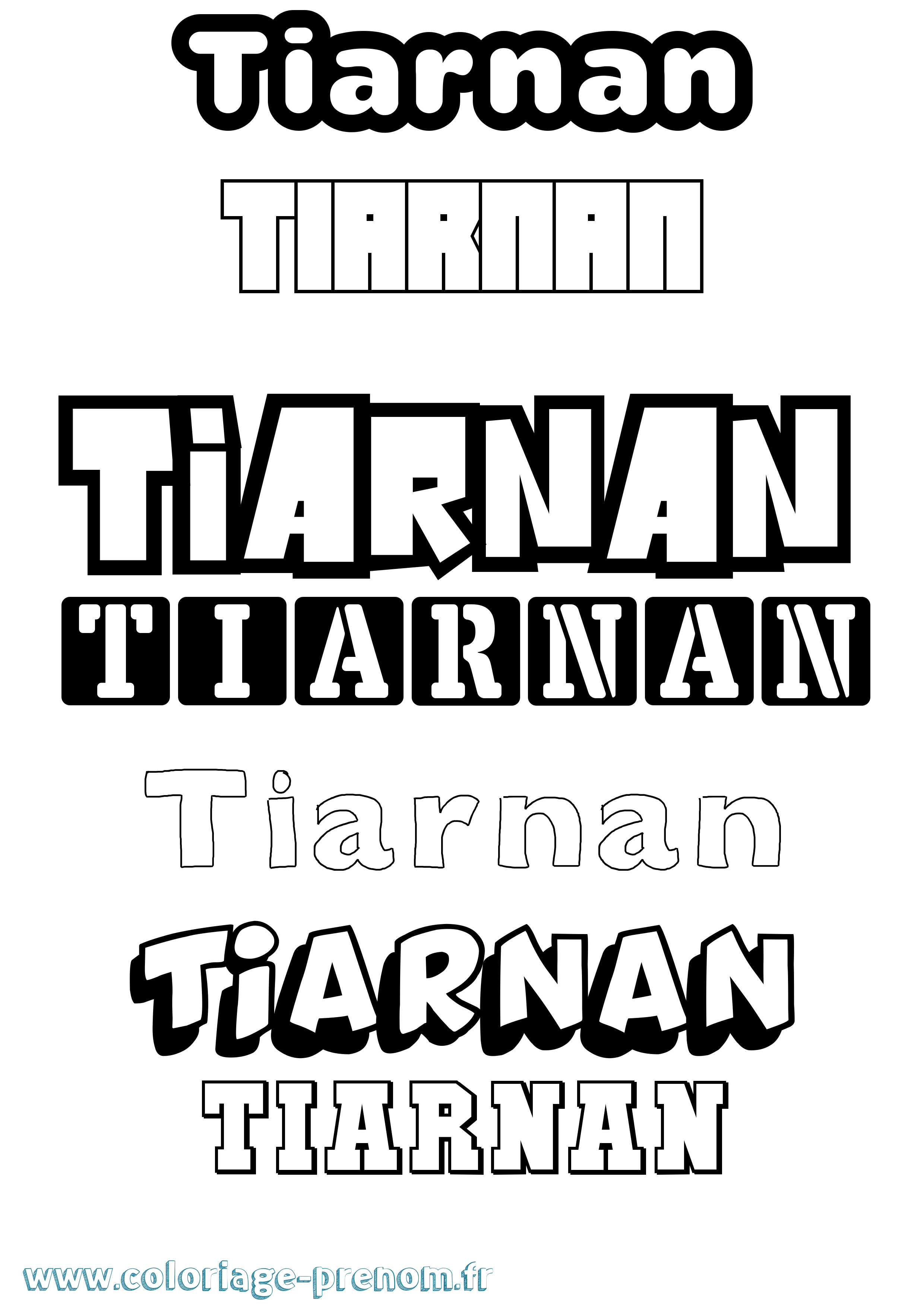 Coloriage Tiarnan Simple Coloriage prénom Tiarnan Simple