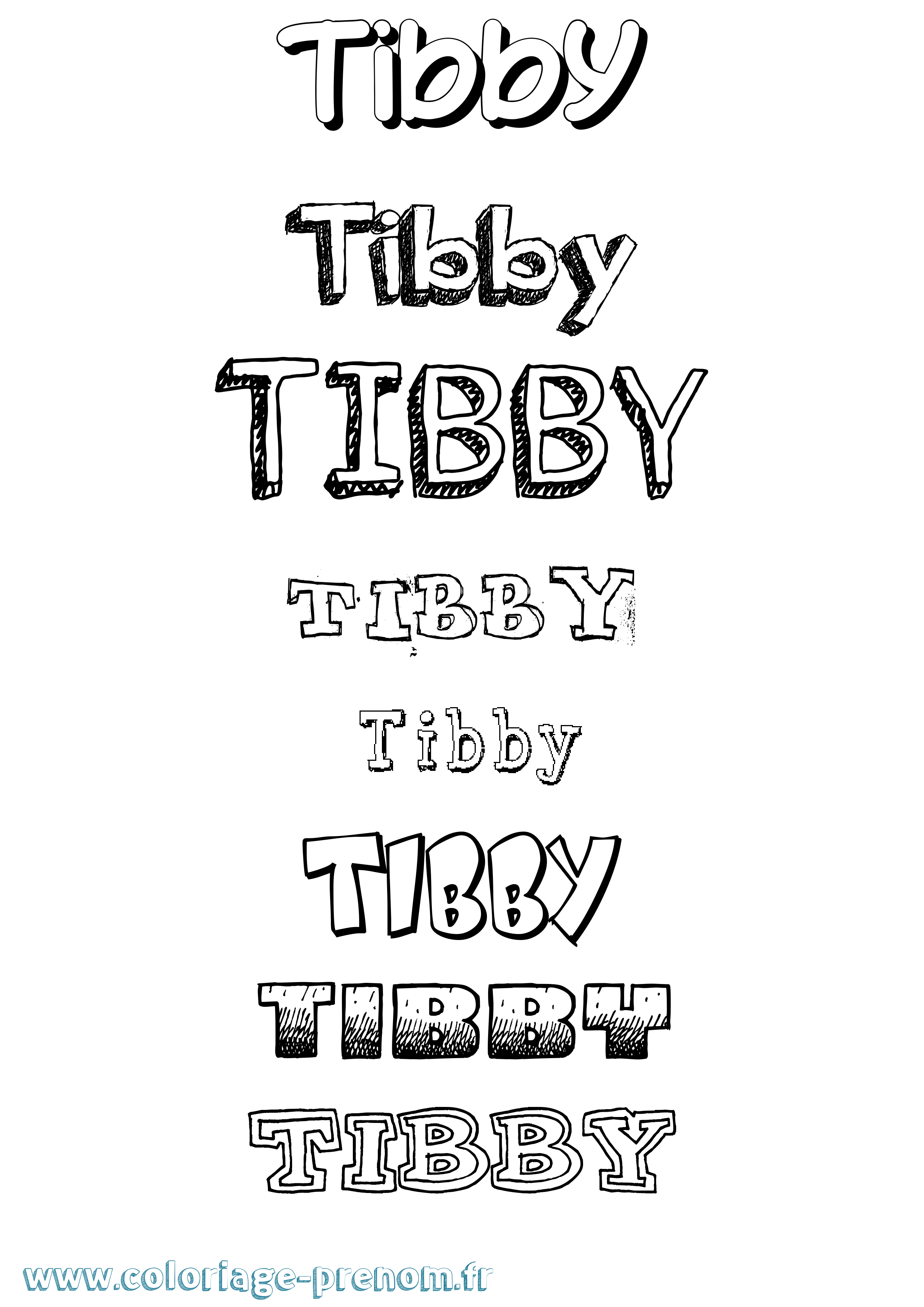 Coloriage Tibby Dessiné Coloriage prénom Tibby Dessiné
