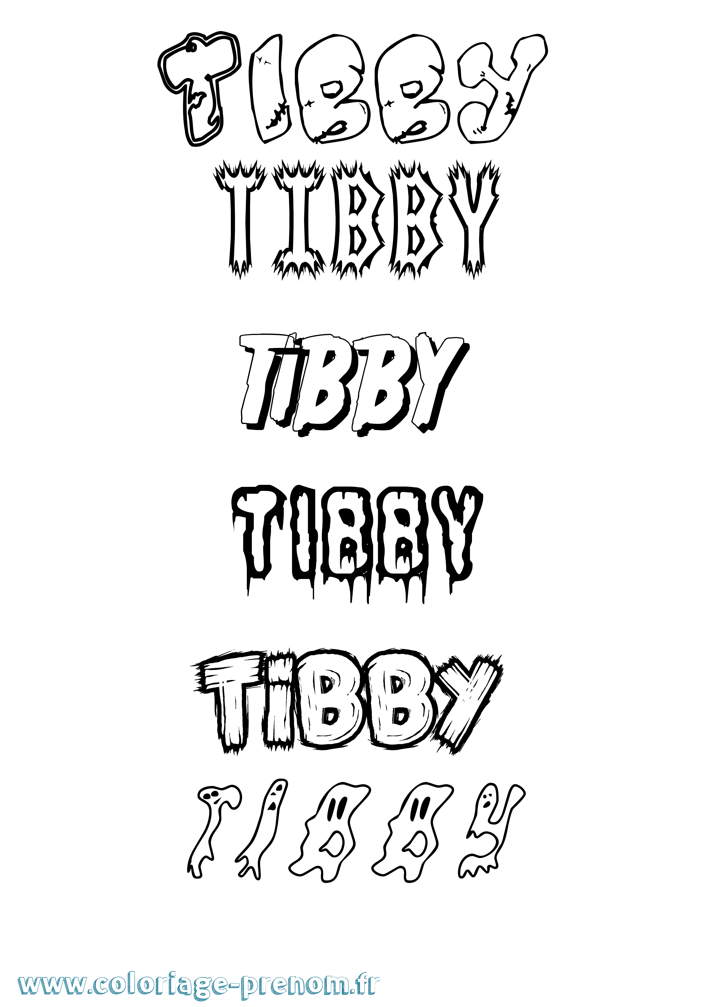 Coloriage Tibby Frisson Coloriage prénom Tibby Frisson