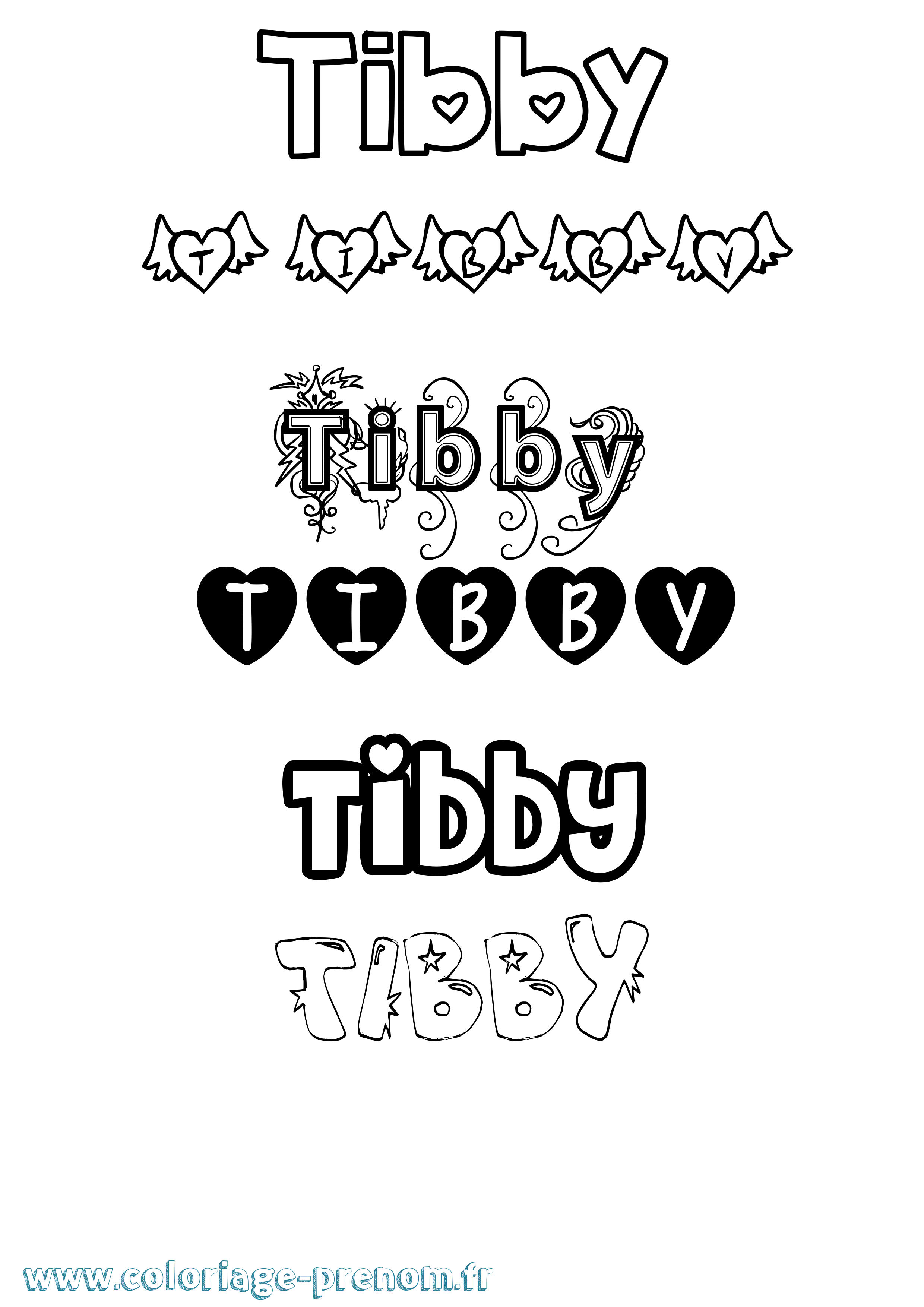 Coloriage Tibby Girly Coloriage prénom Tibby Girly