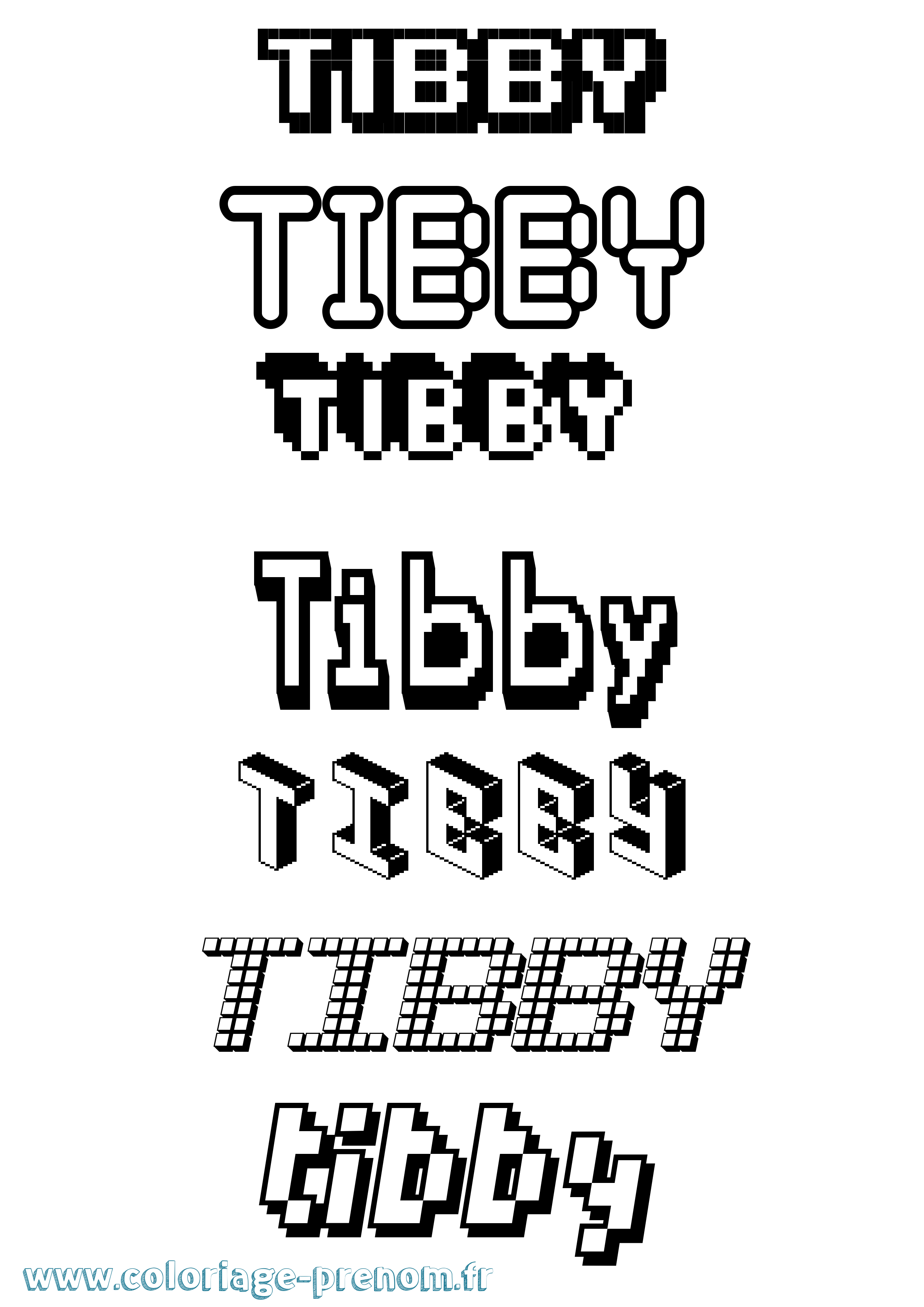 Coloriage Tibby Pixel Coloriage prénom Tibby Pixel