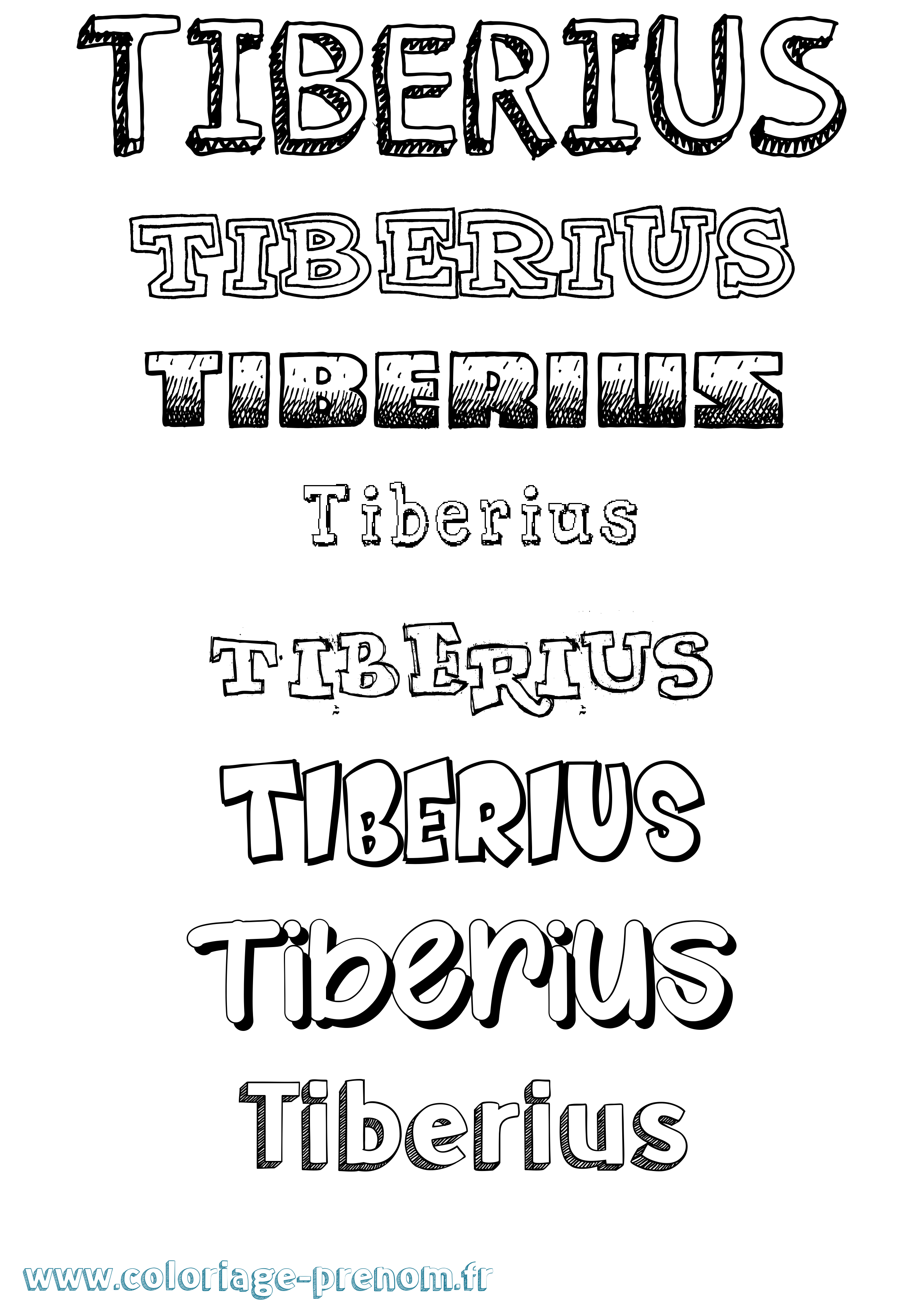 Coloriage Tiberius Dessiné Coloriage prénom Tiberius Dessiné