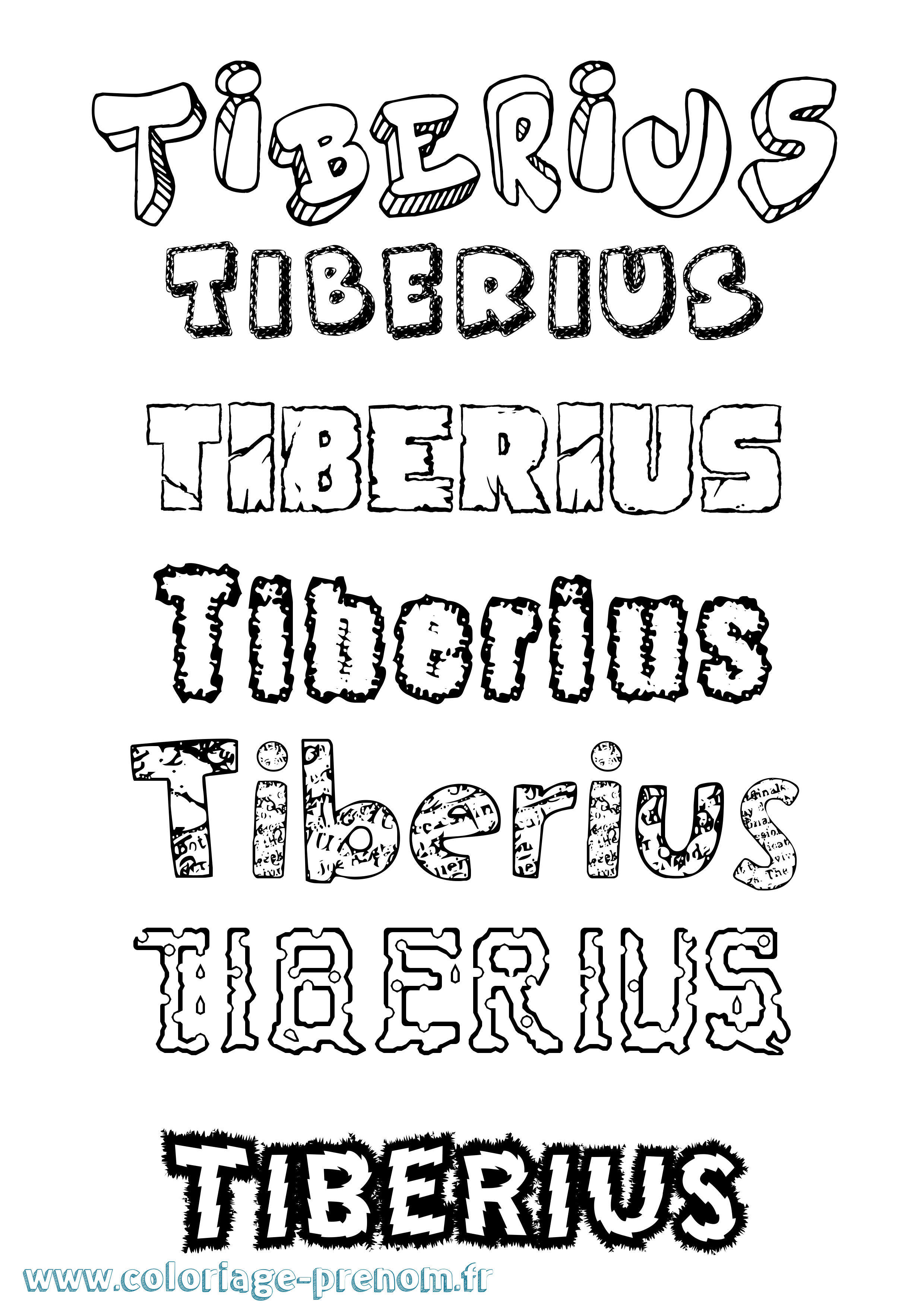 Coloriage Tiberius Destructuré Coloriage prénom Tiberius Destructuré