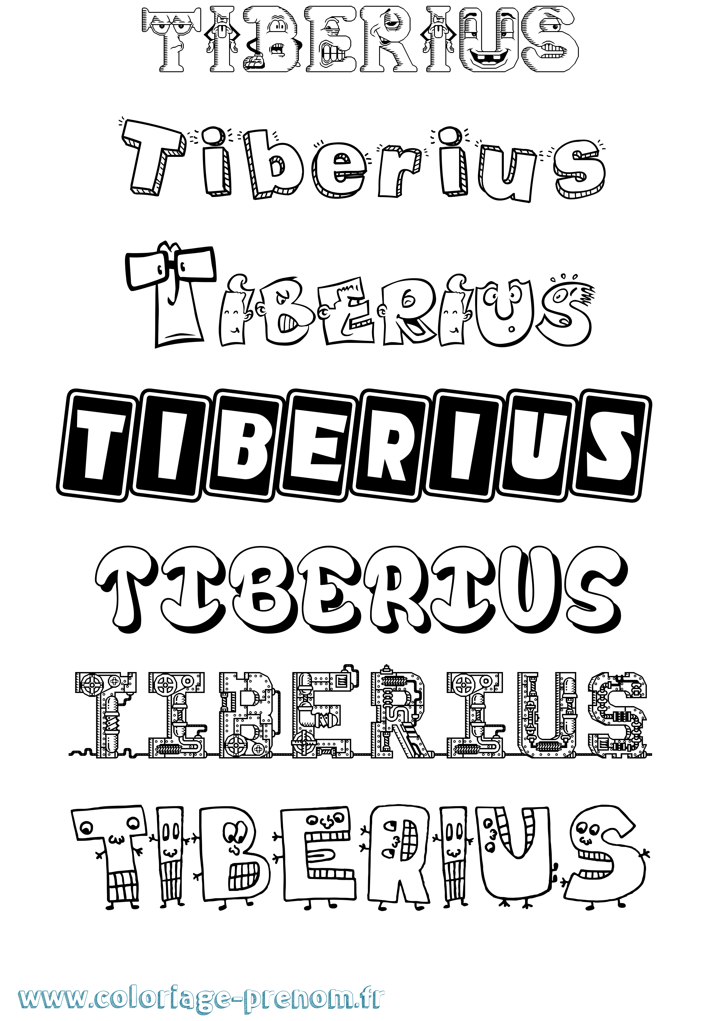 Coloriage Tiberius Fun Coloriage prénom Tiberius Fun