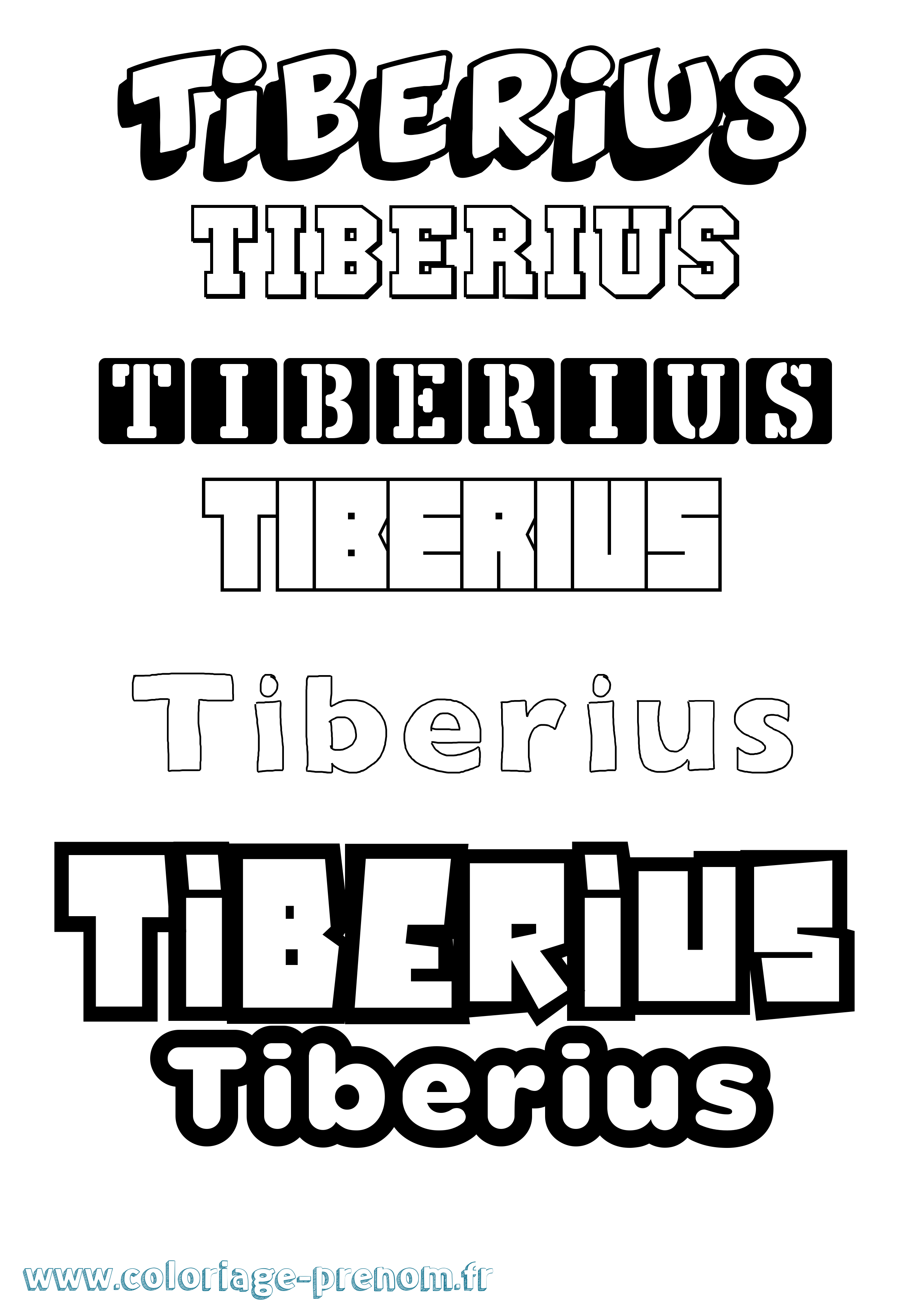 Coloriage Tiberius Simple Coloriage prénom Tiberius Simple