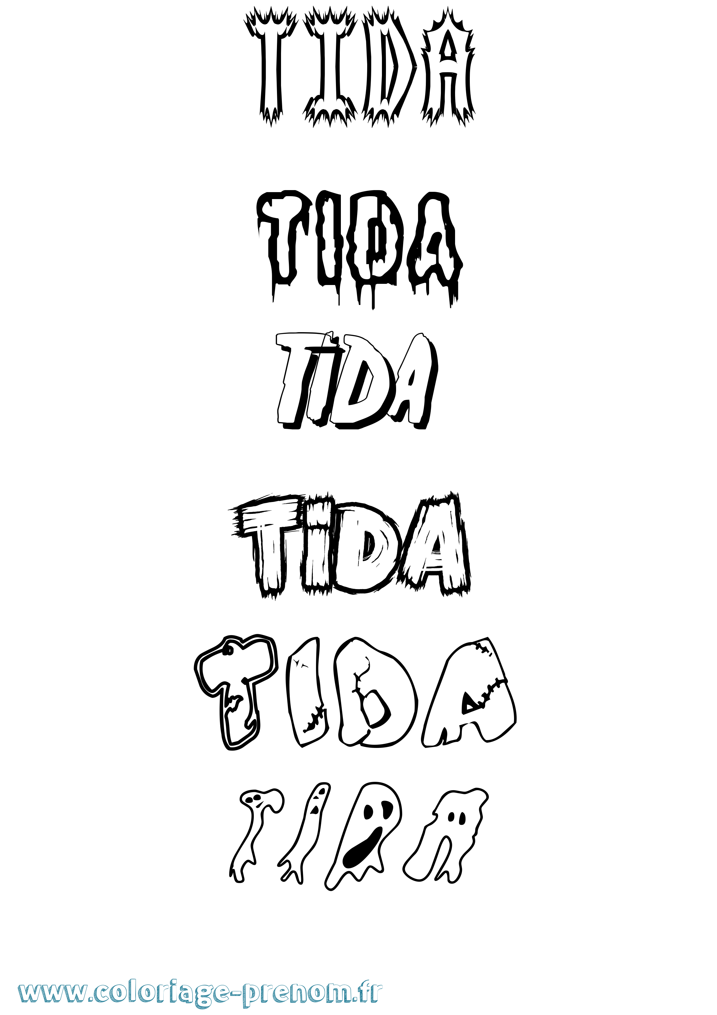 Coloriage Tida Frisson Coloriage prénom Tida Frisson