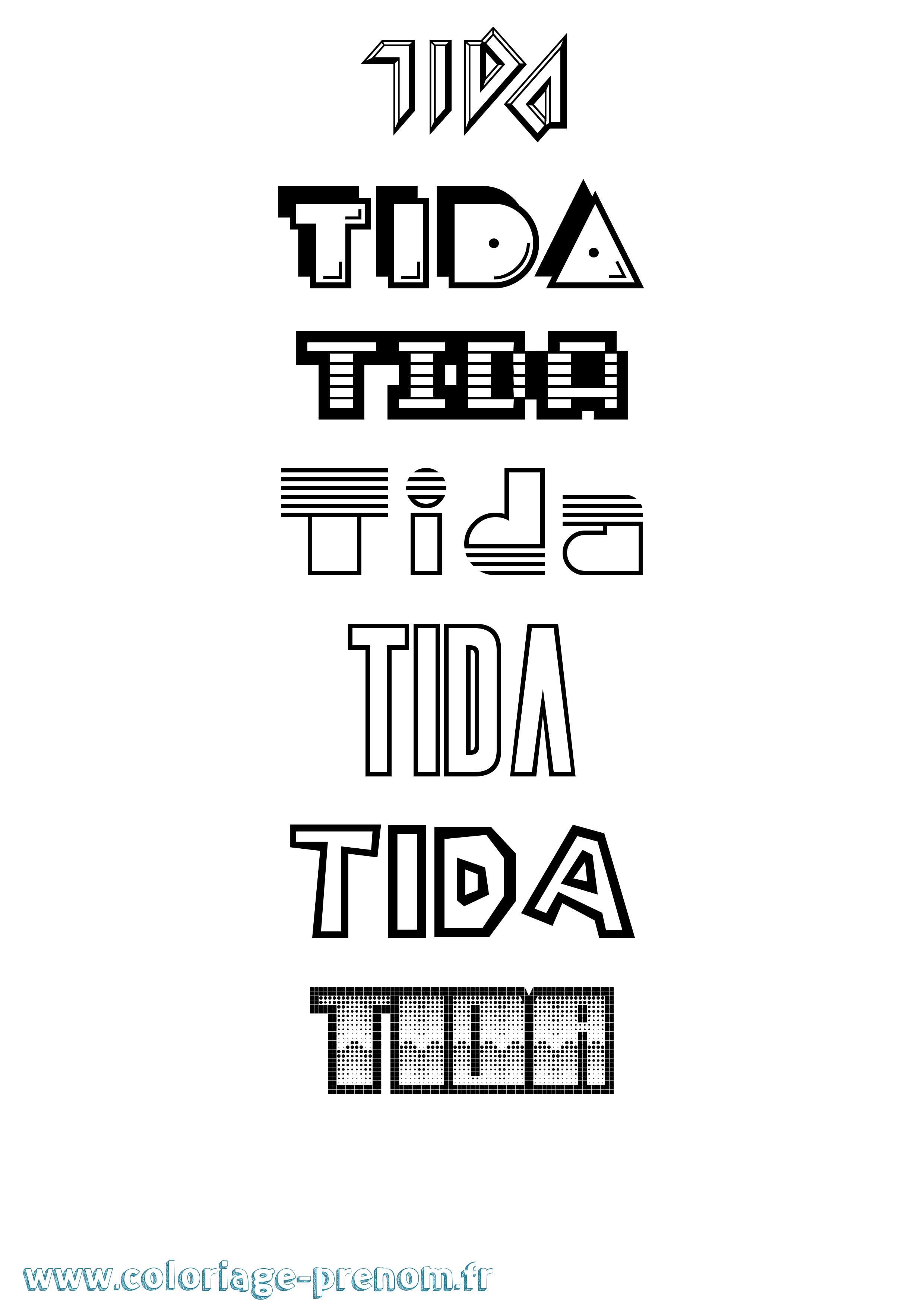 Coloriage Tida Jeux Vidéos Coloriage prénom Tida Jeux Vidéos