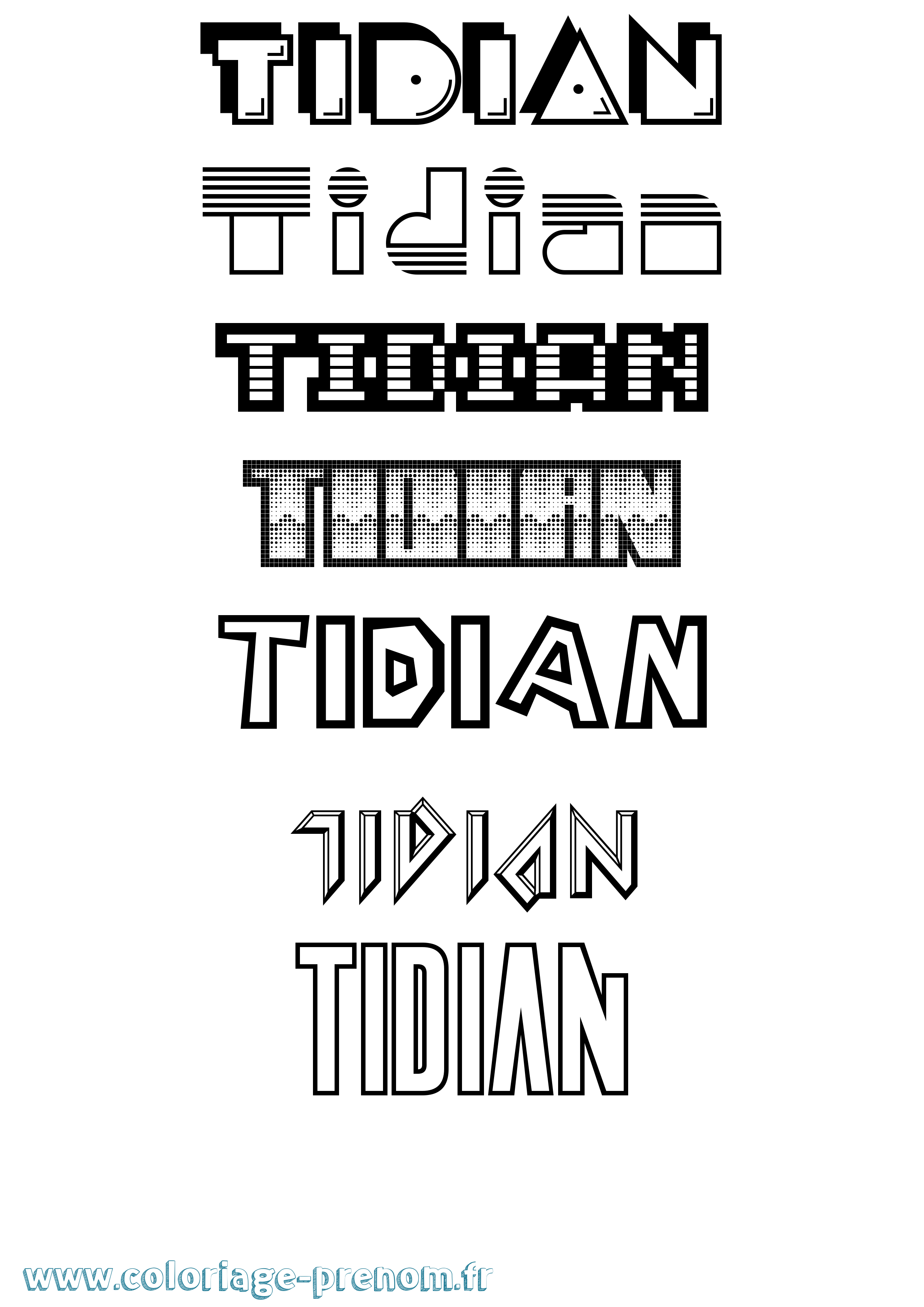 Coloriage Tidian Jeux Vidéos Coloriage prénom Tidian Jeux Vidéos