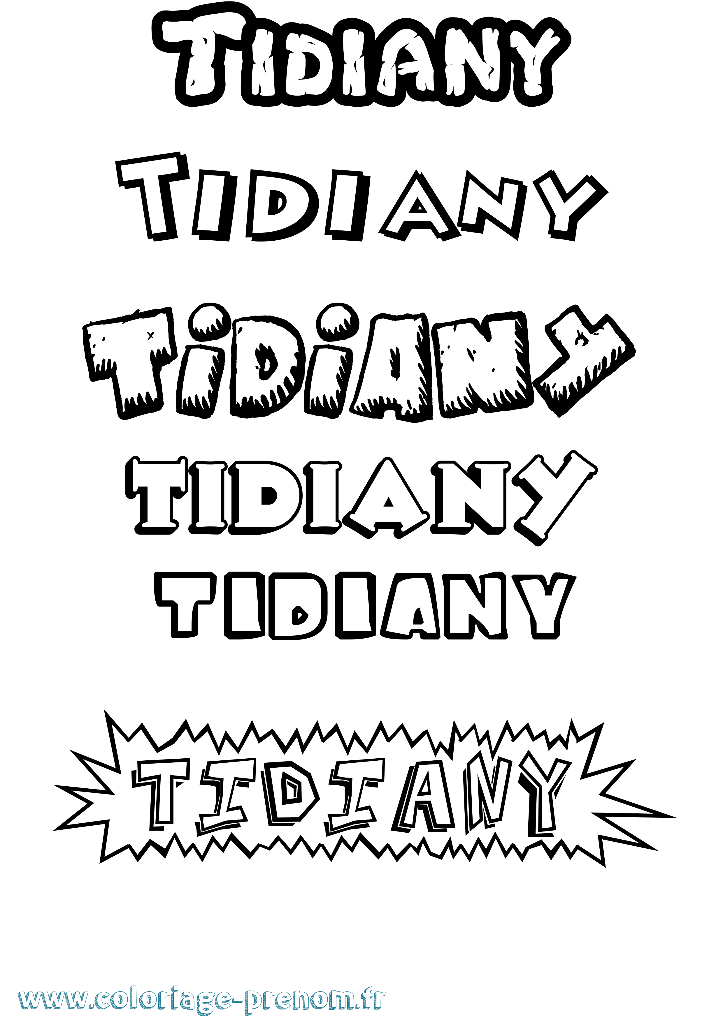 Coloriage Tidiany Dessin Animé Coloriage prénom Tidiany Dessin Animé