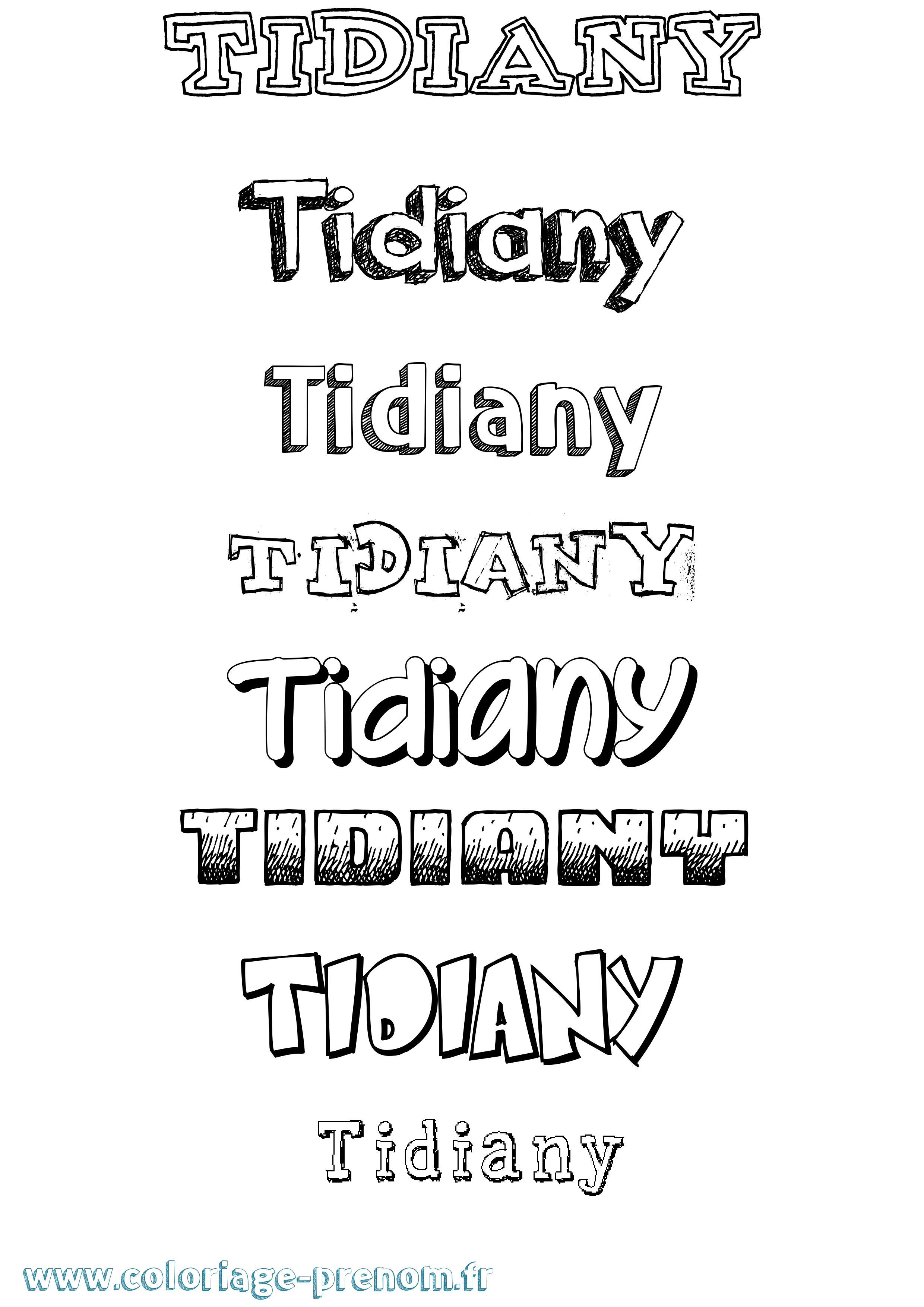 Coloriage Tidiany Dessiné Coloriage prénom Tidiany Dessiné