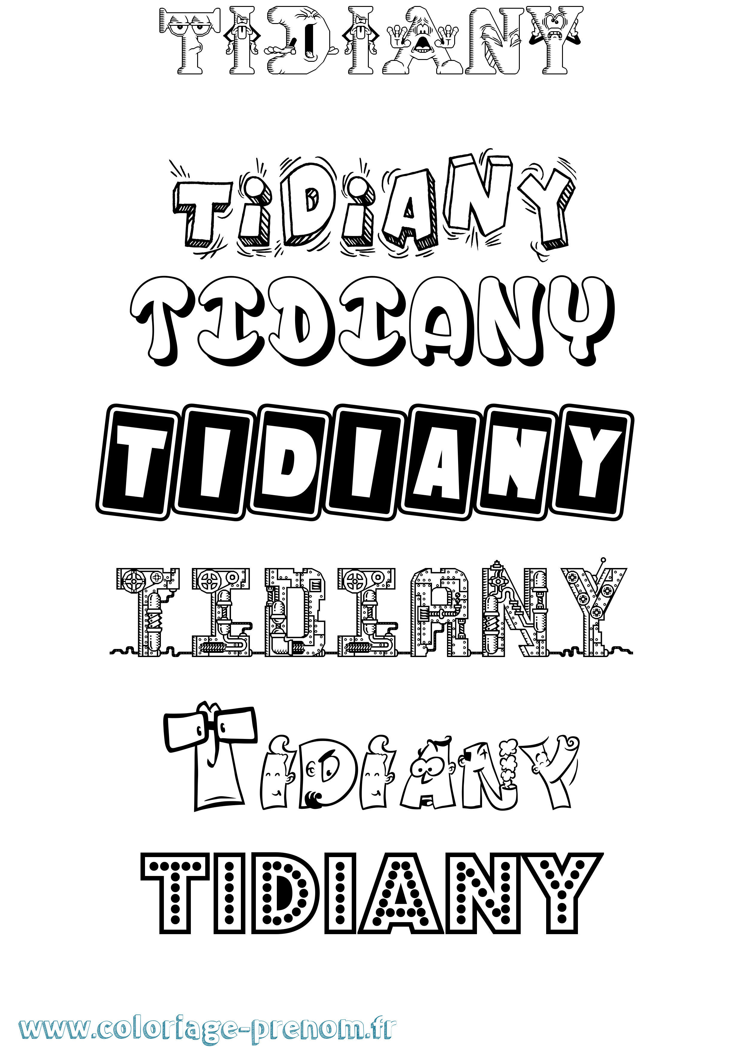 Coloriage Tidiany Fun Coloriage prénom Tidiany Fun